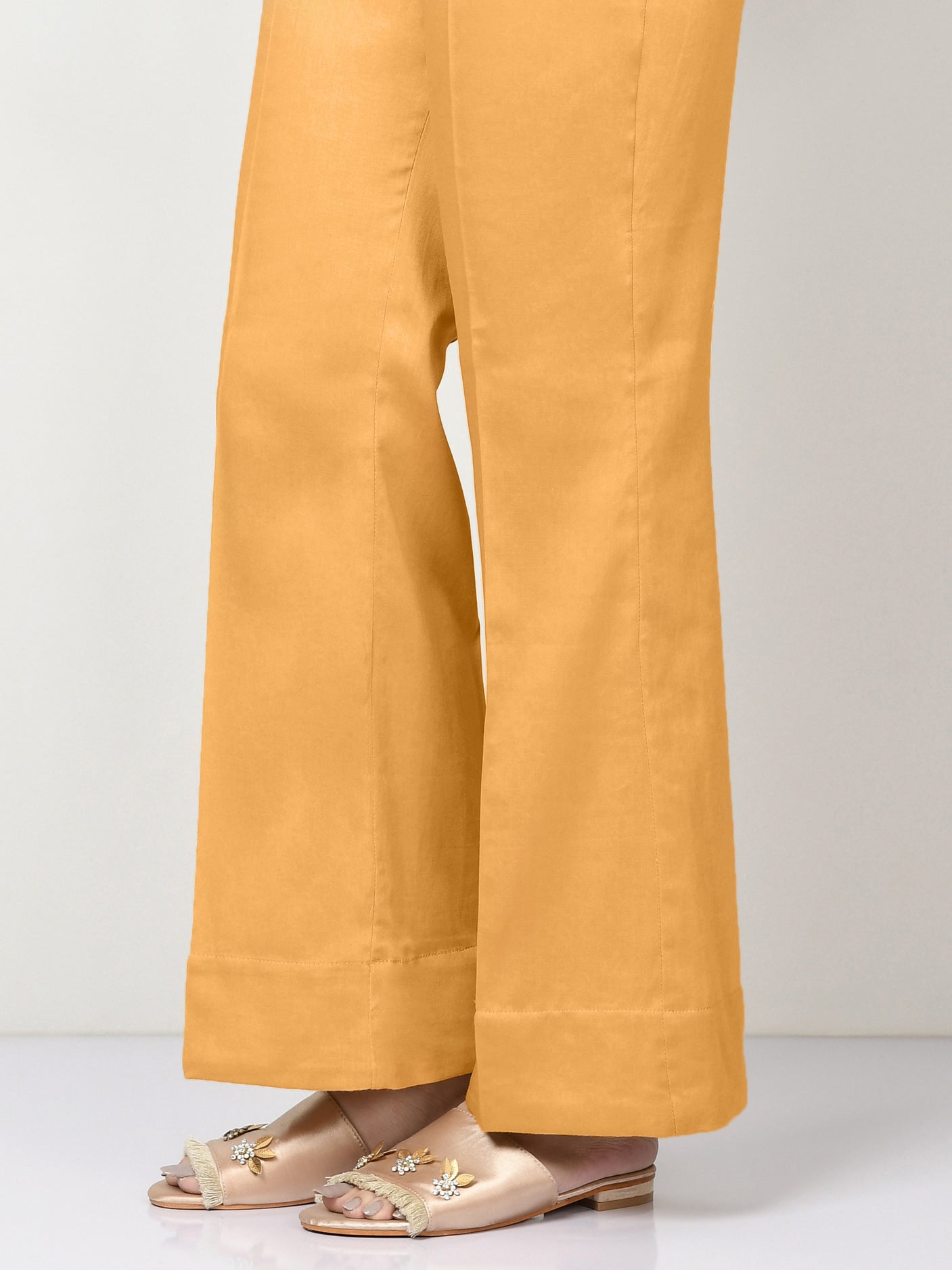 Unstitched Winter Cotton Trouser - Yellow