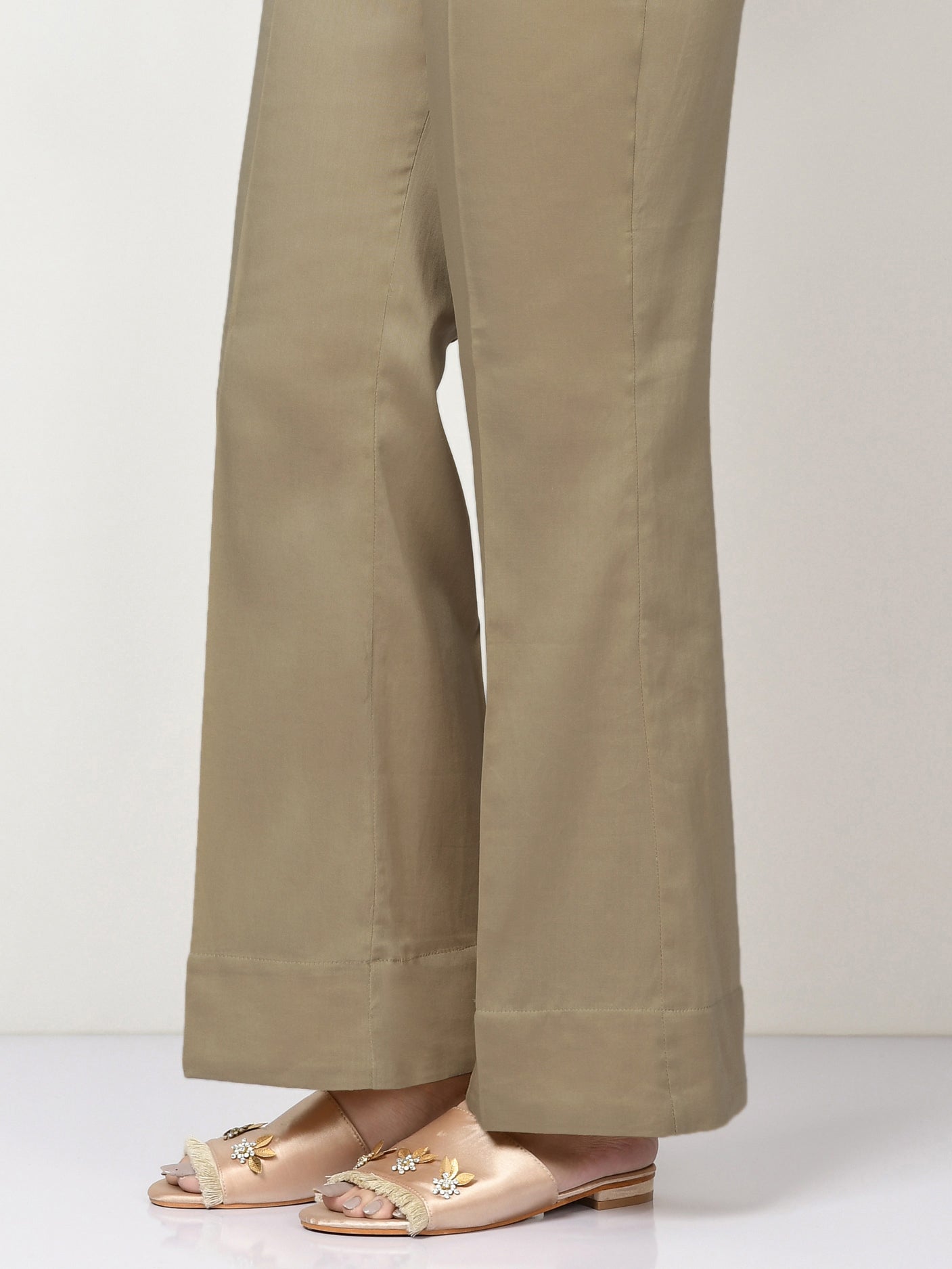 Unstitched Cambric Trouser - Brown