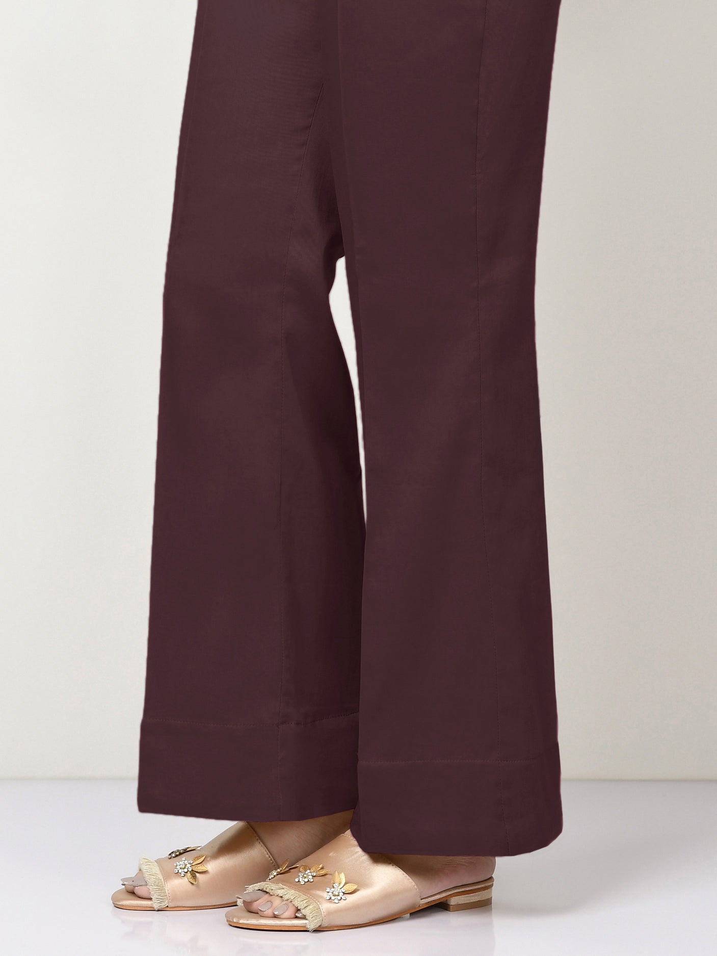 Unstitched Cambric Trouser - Dark Brown
