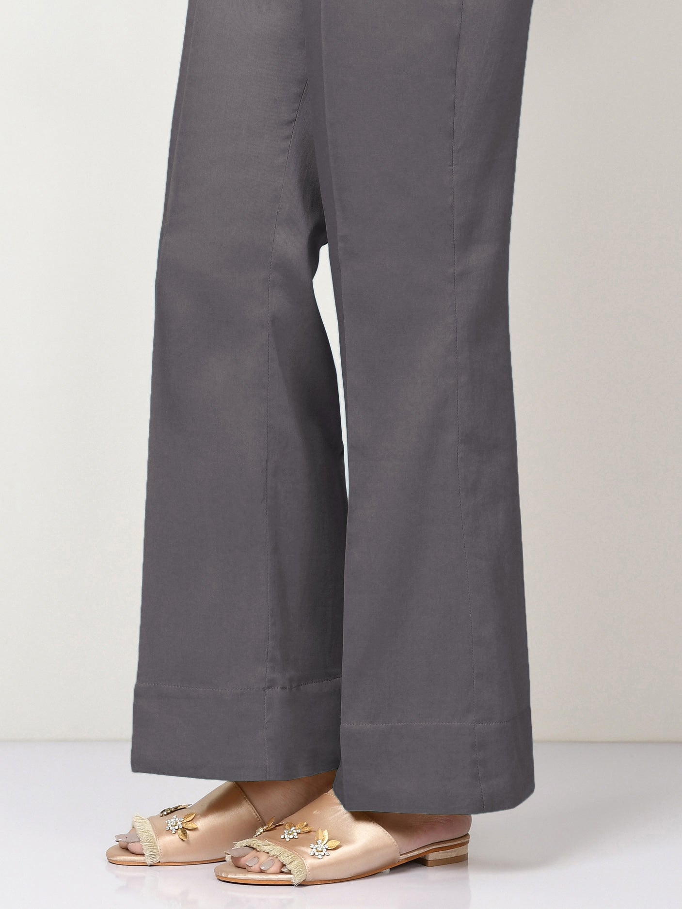 Unstitched Cambric Trouser - Steel Grey