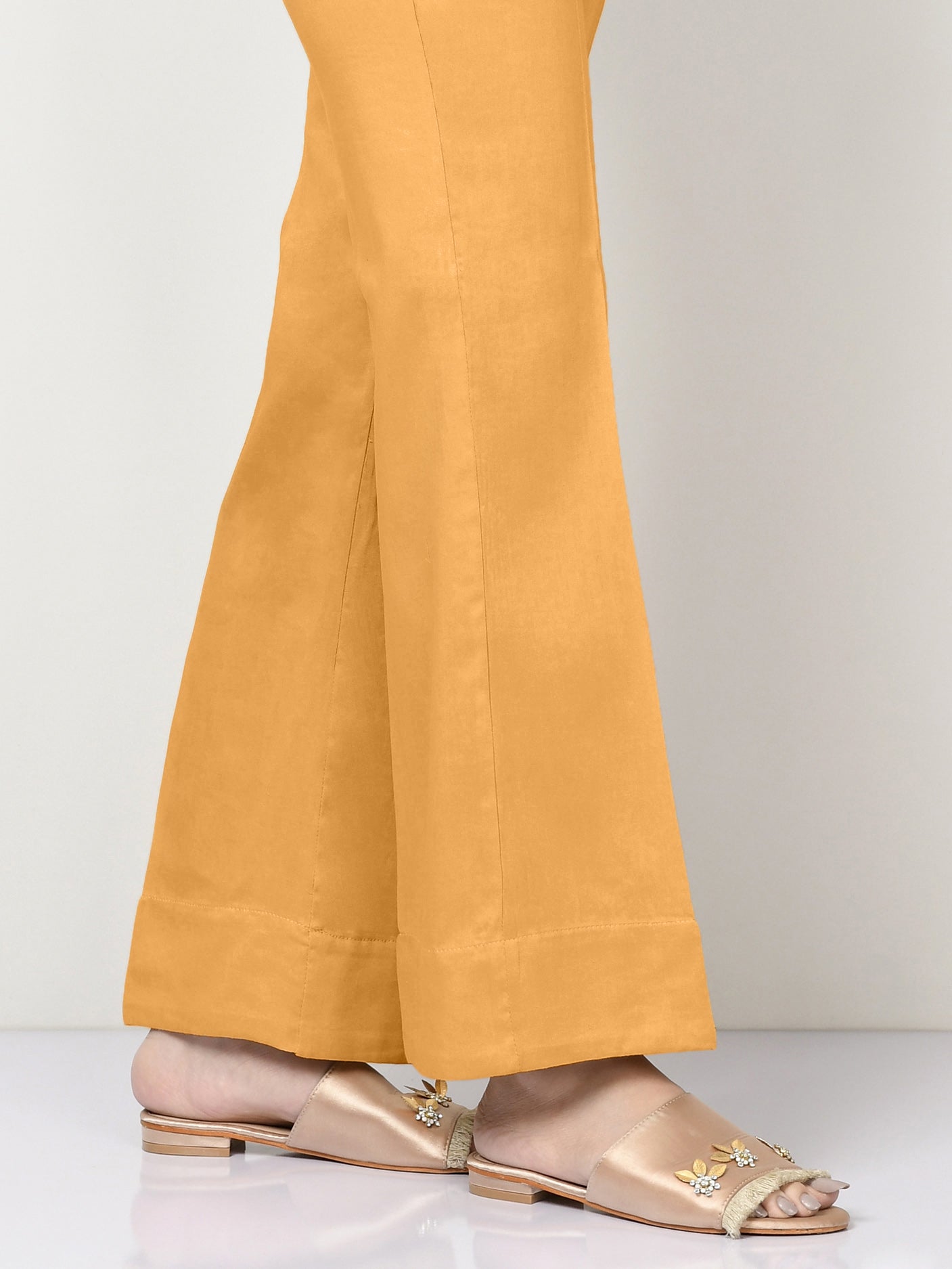 Unstitched Winter Cotton Trouser - Yellow