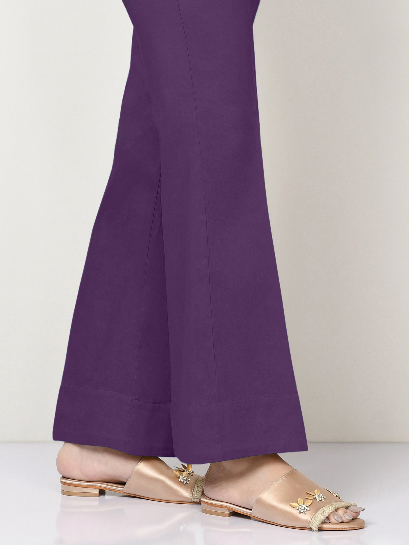 Unstitched Cambric Trouser - Dark Purple