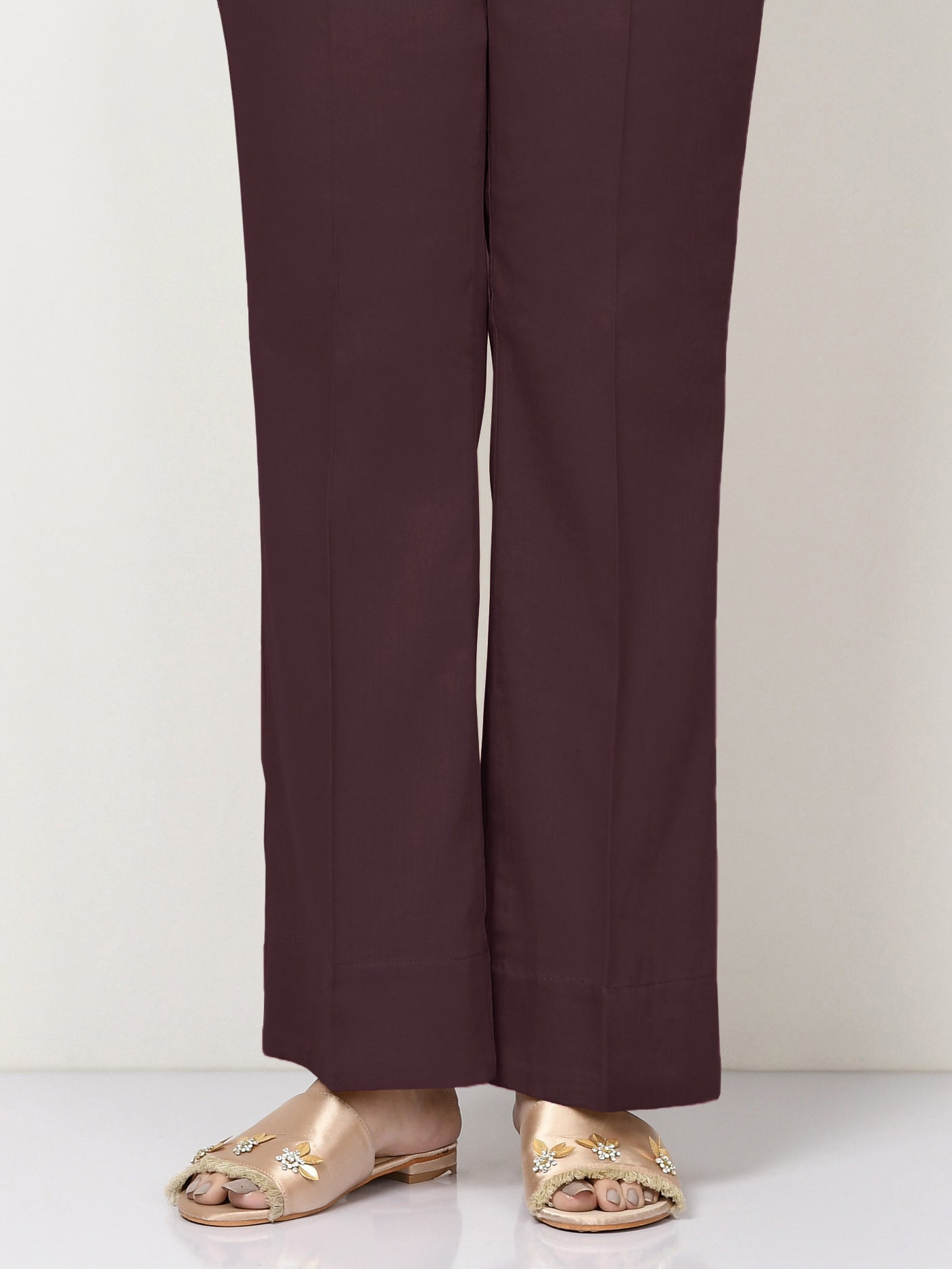 Unstitched Cambric Trouser - Dark Brown