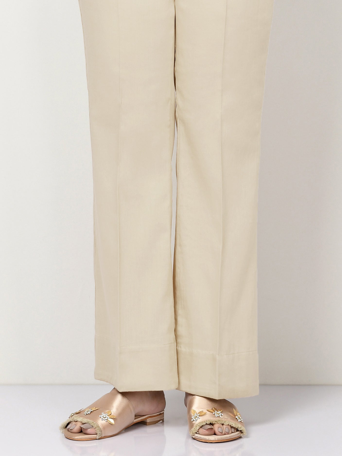 Unstitched Cambric Trouser - Milky White