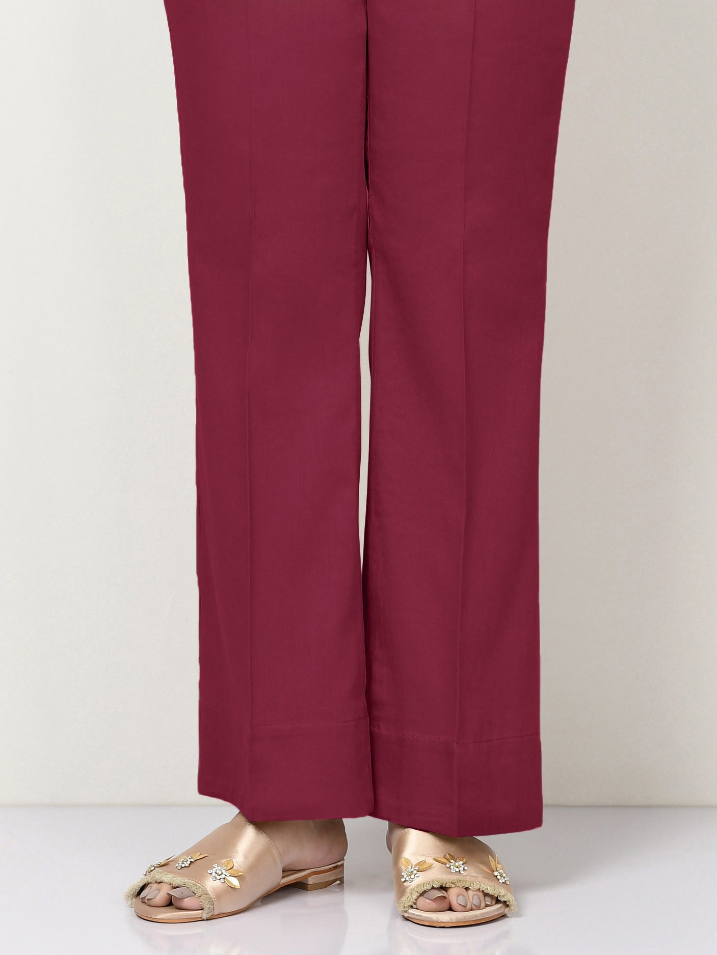Unstitched Cambric Trouser - Maroon