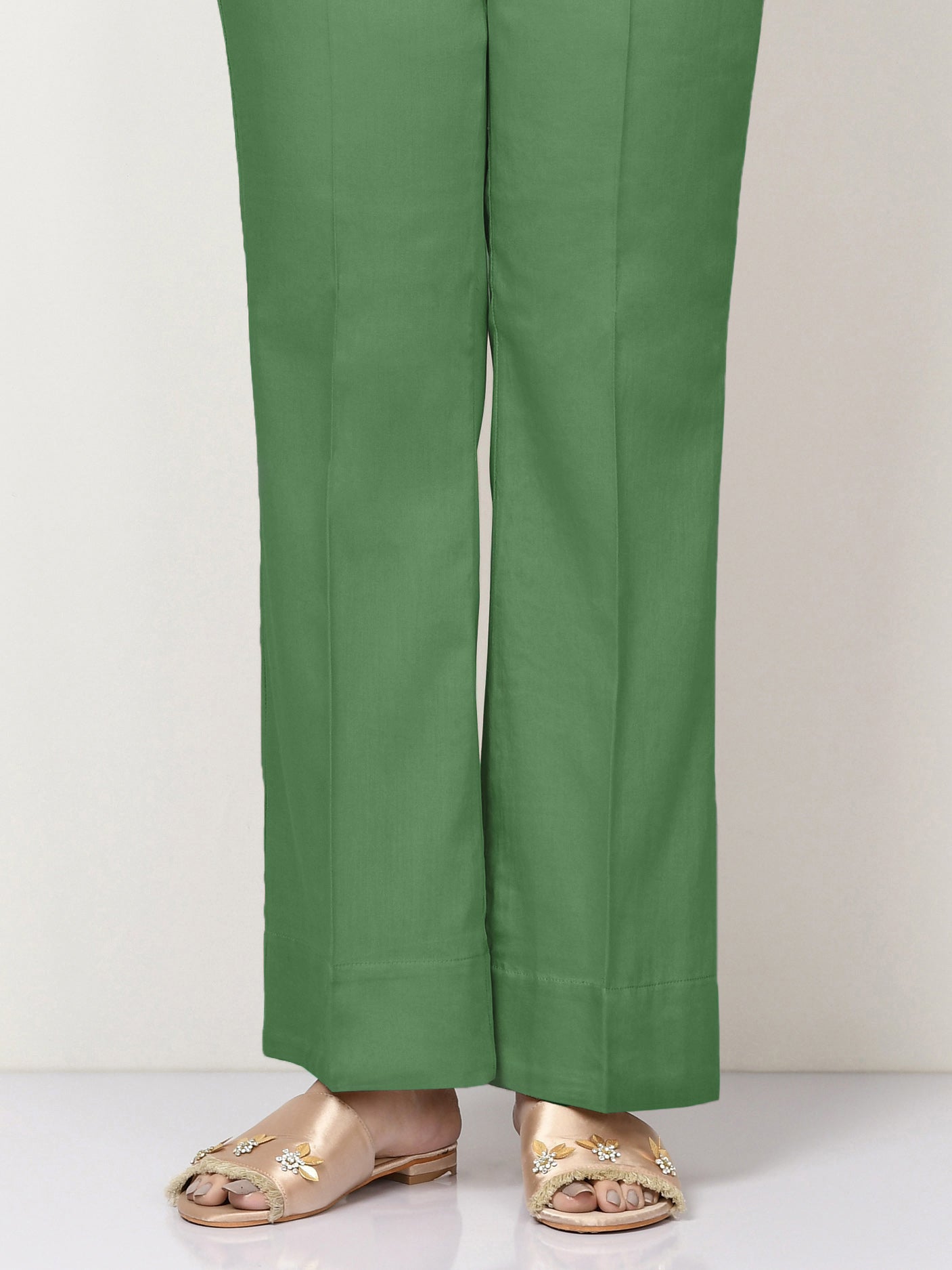 Unstitched Cambric Trouser - Hunter Green