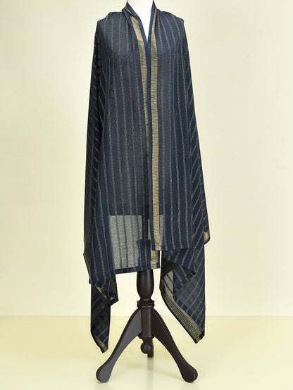 Cotton Net Dupatta -Dark Blue