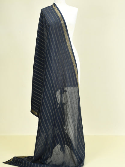 Cotton Net Dupatta -Dark Blue