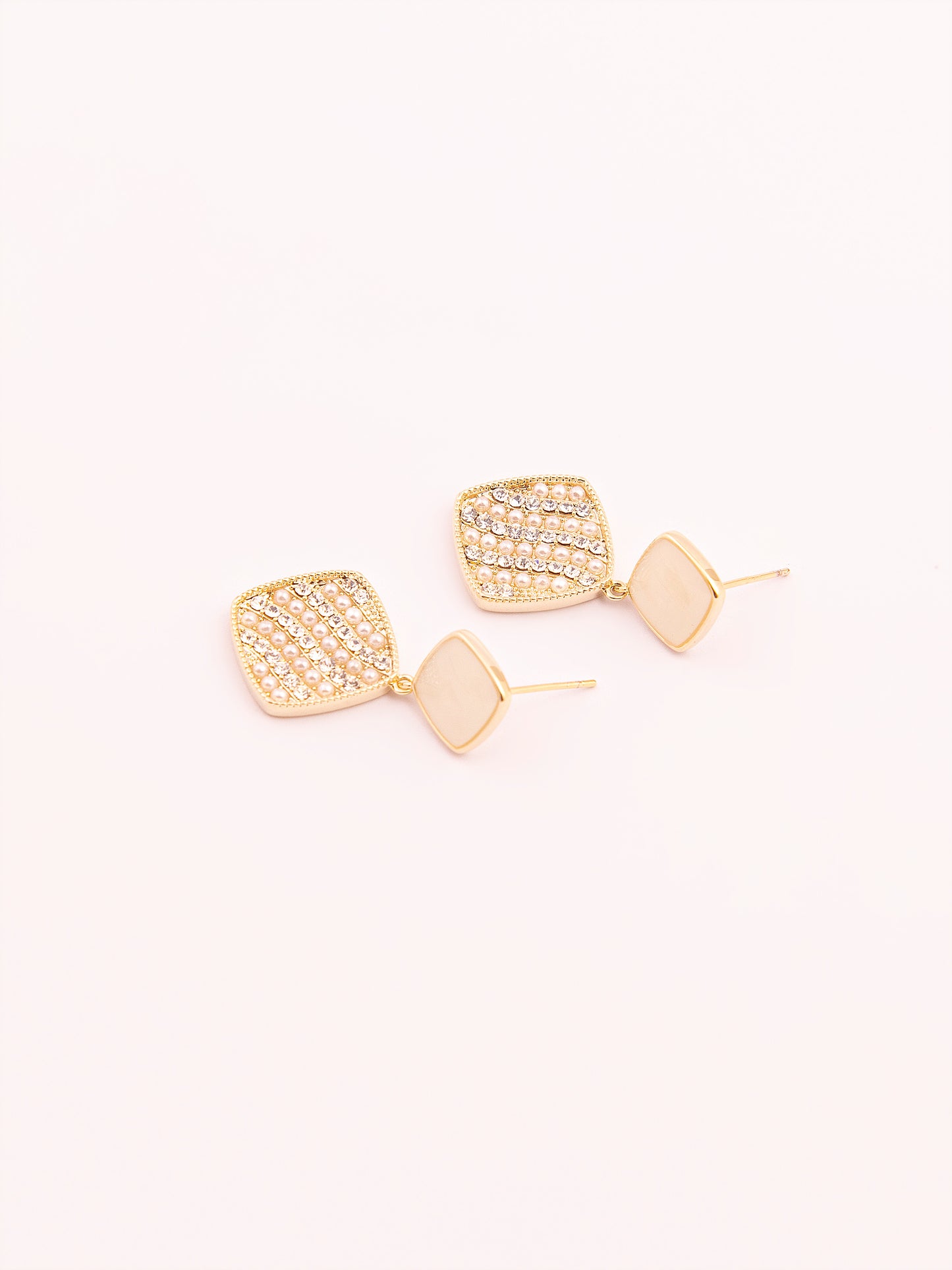 Geometric Embellished Drop Earrings