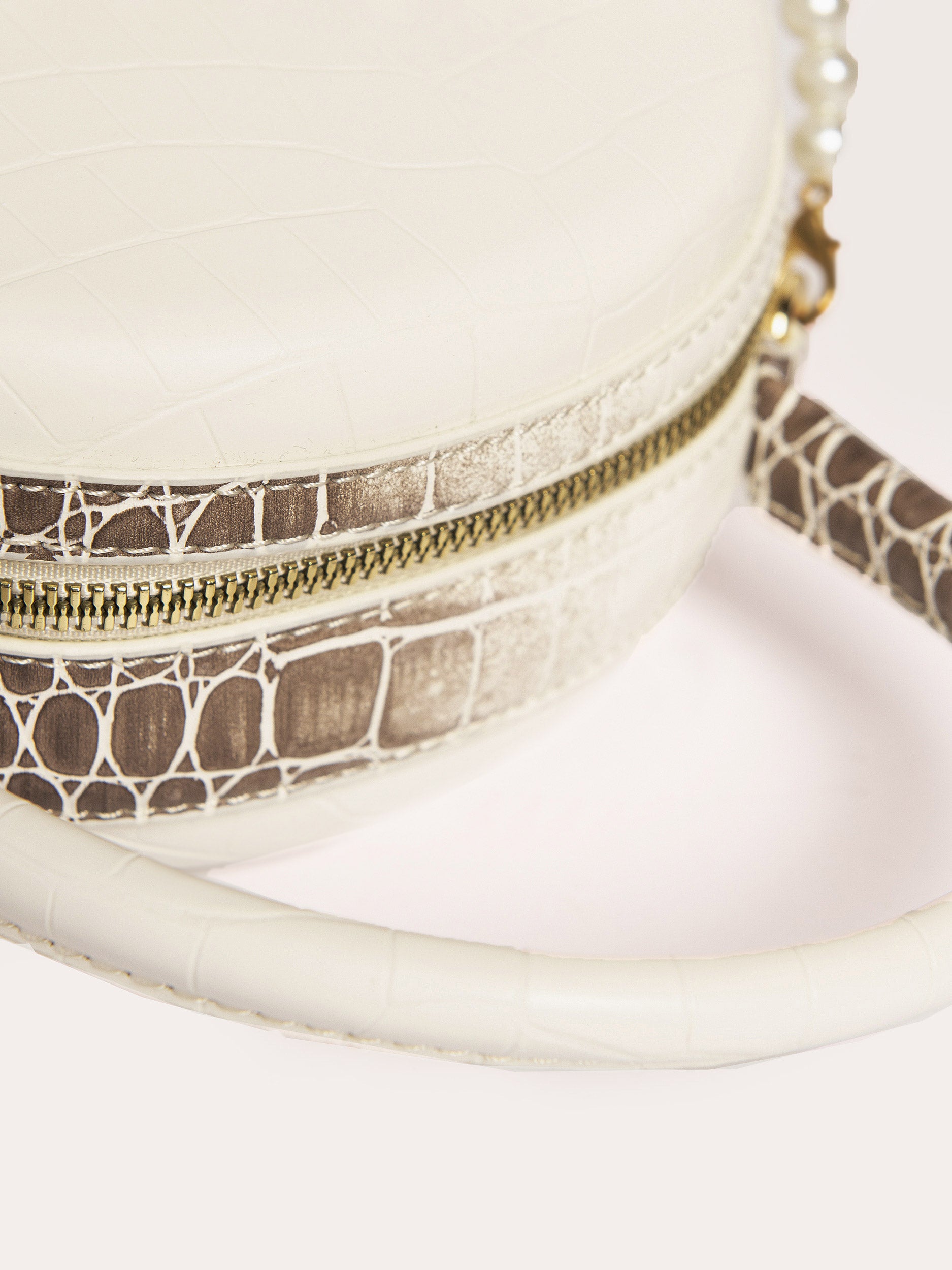 Textured Pearl Circular Handbag