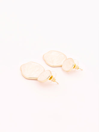Two-Tone Drop Earrings