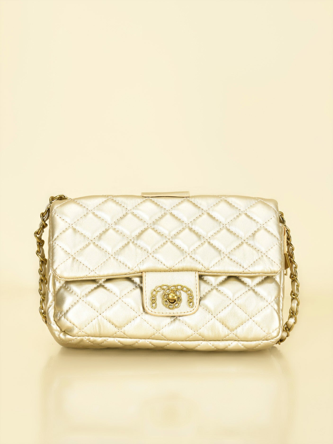 Ring Handle Quilted Handbag