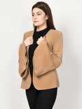 ruffle-sleeved-coat---brown