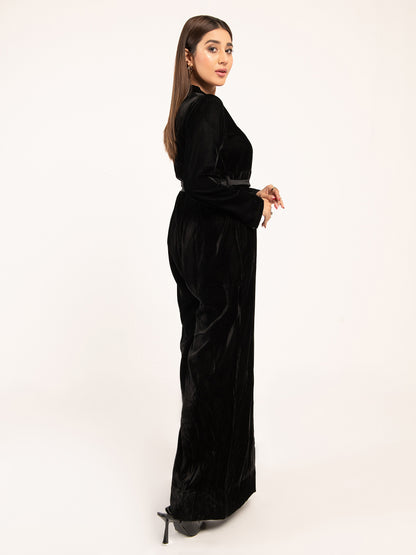 Plain Velvet Jumpsuit
