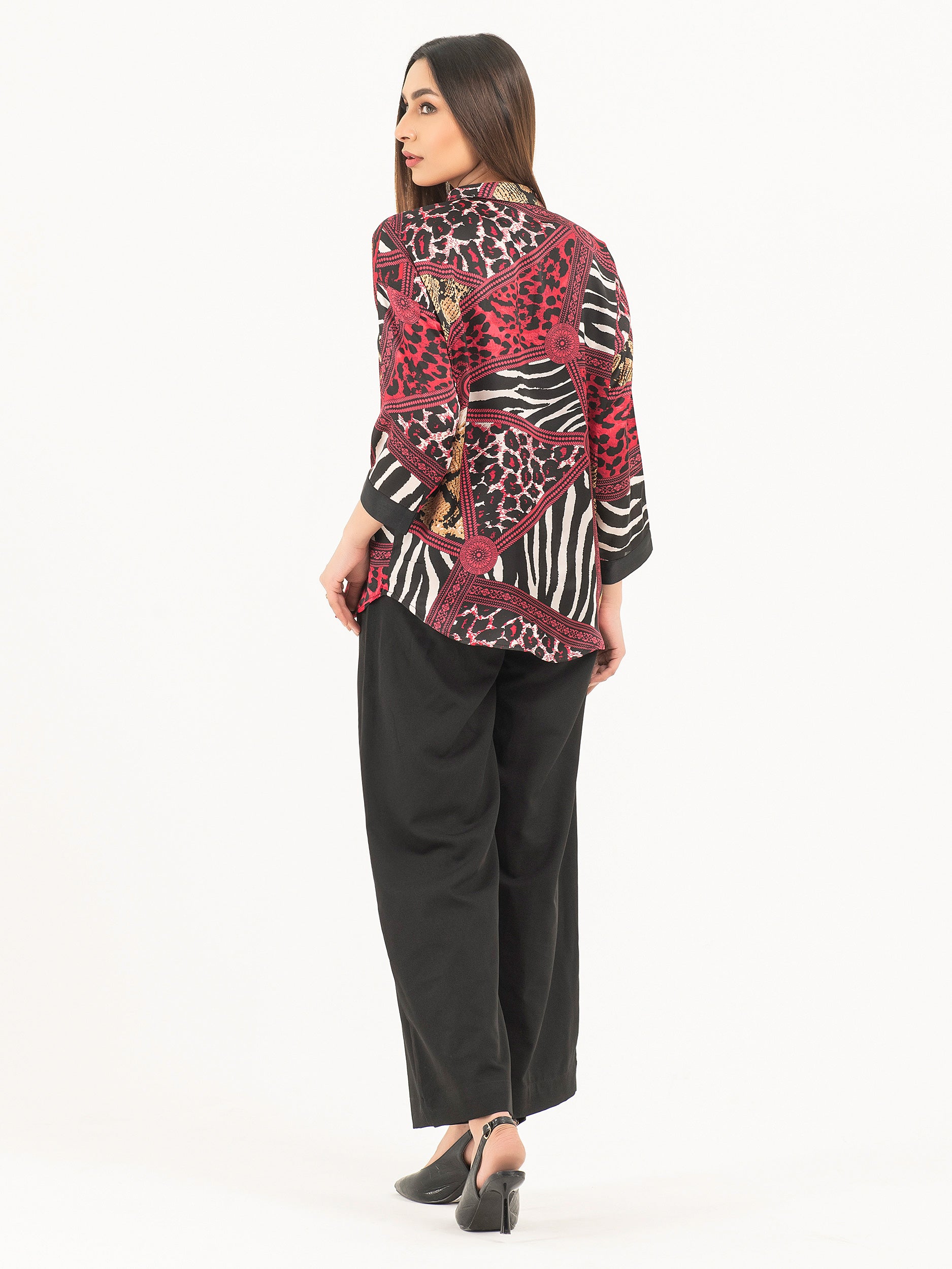 Printed Silk Top Limelightpk