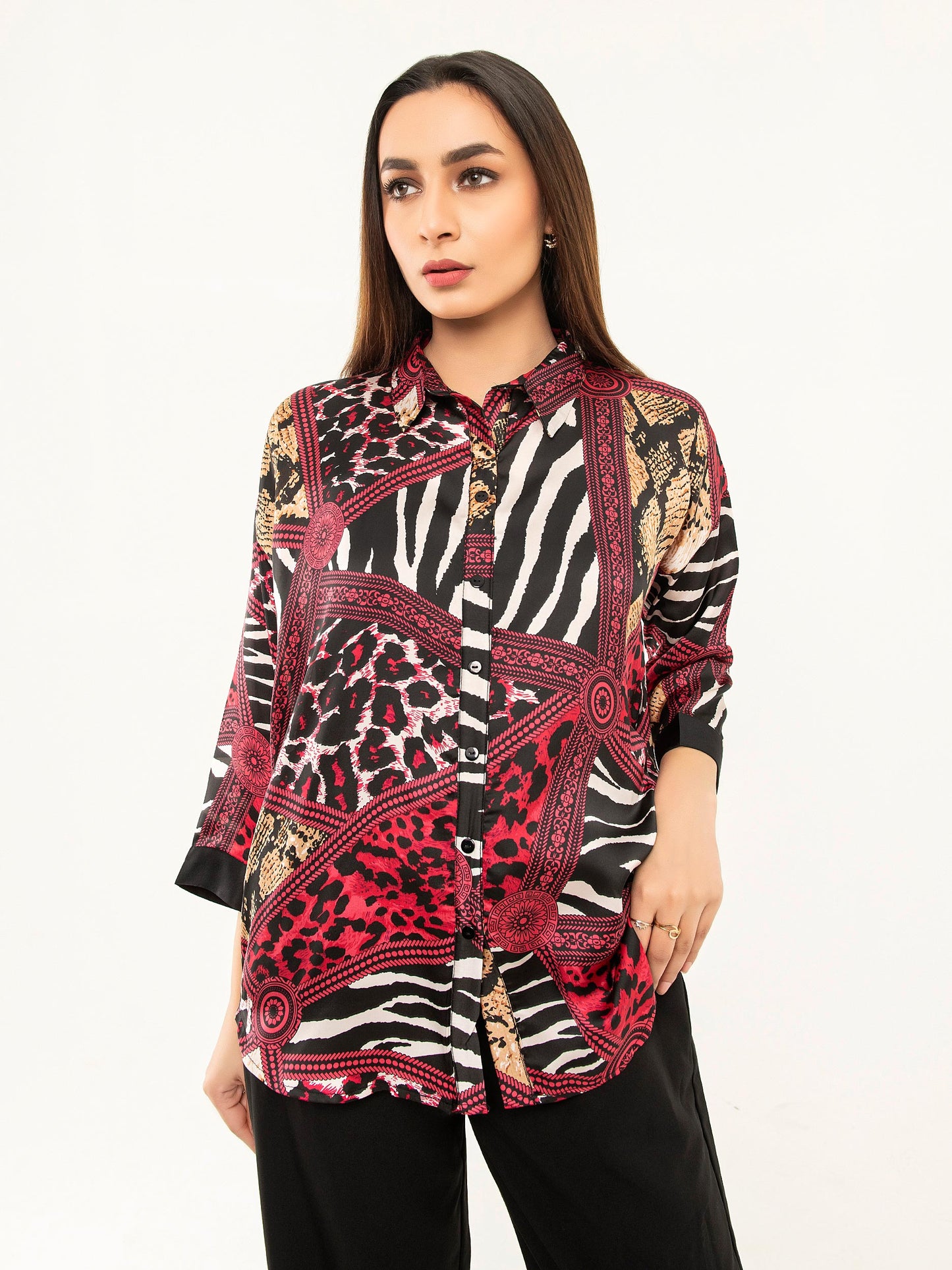 Printed Silk Top Limelightpk