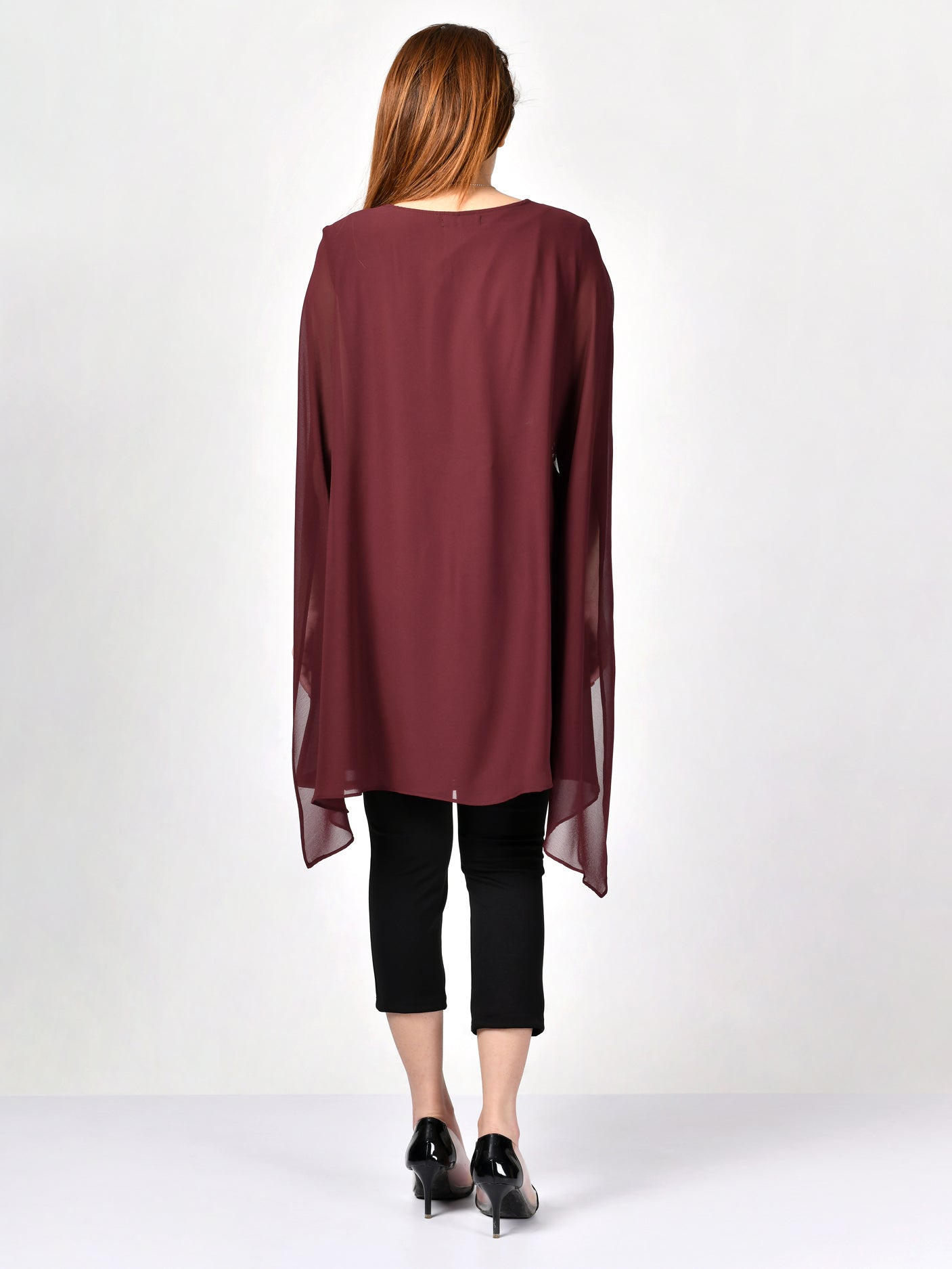 Belt Chiffon Dress Limelightpk