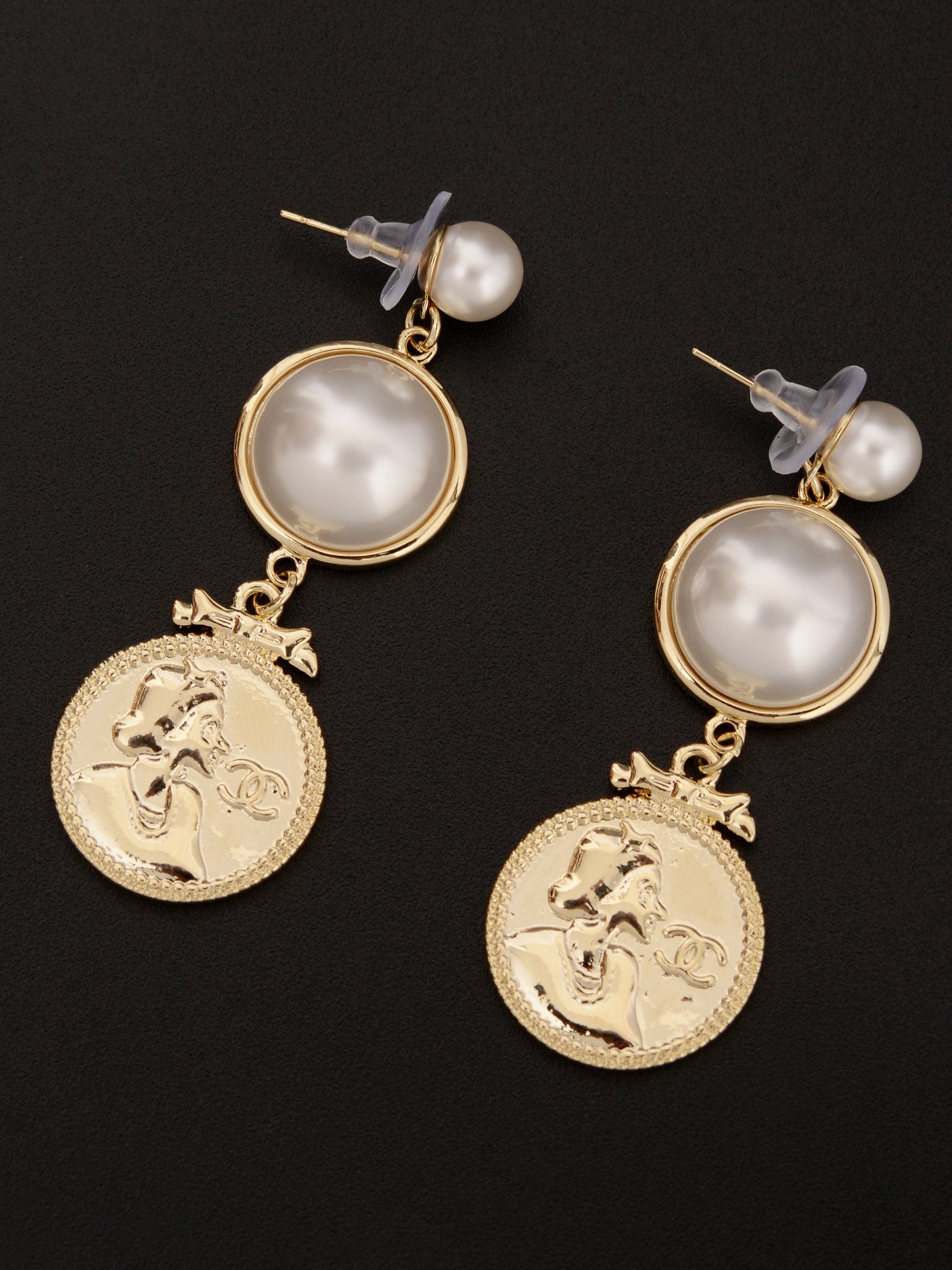 Pearl Coin Earrings