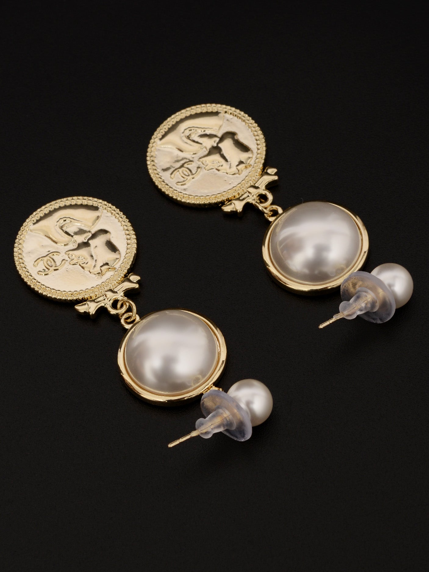 Pearl Coin Earrings