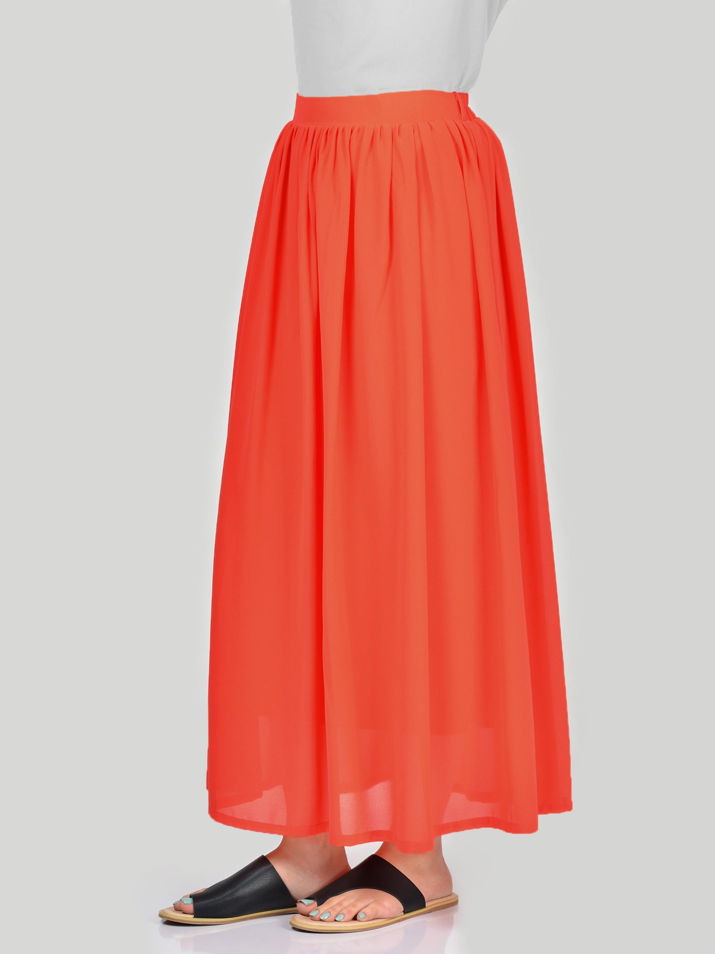 Chiffon Skirt-Orange