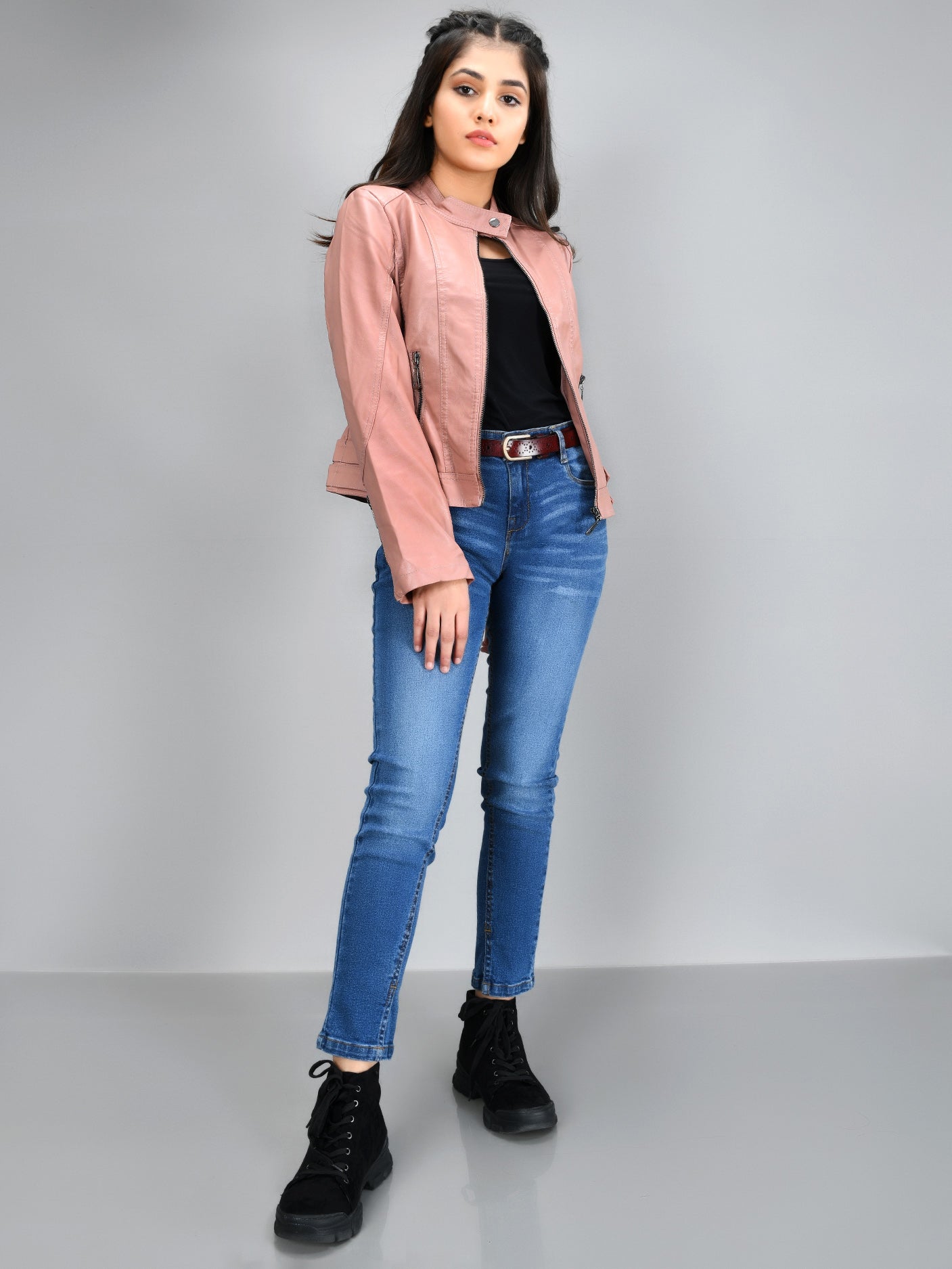 Iconic Leather Jacket - Pink