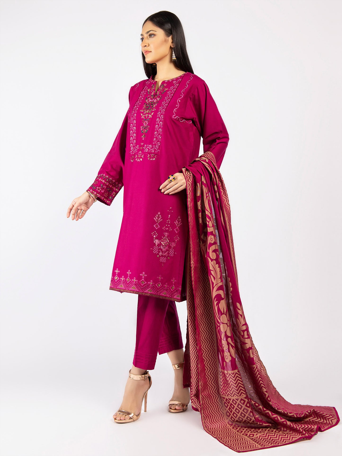 Embroidered Winter Cotton Suit