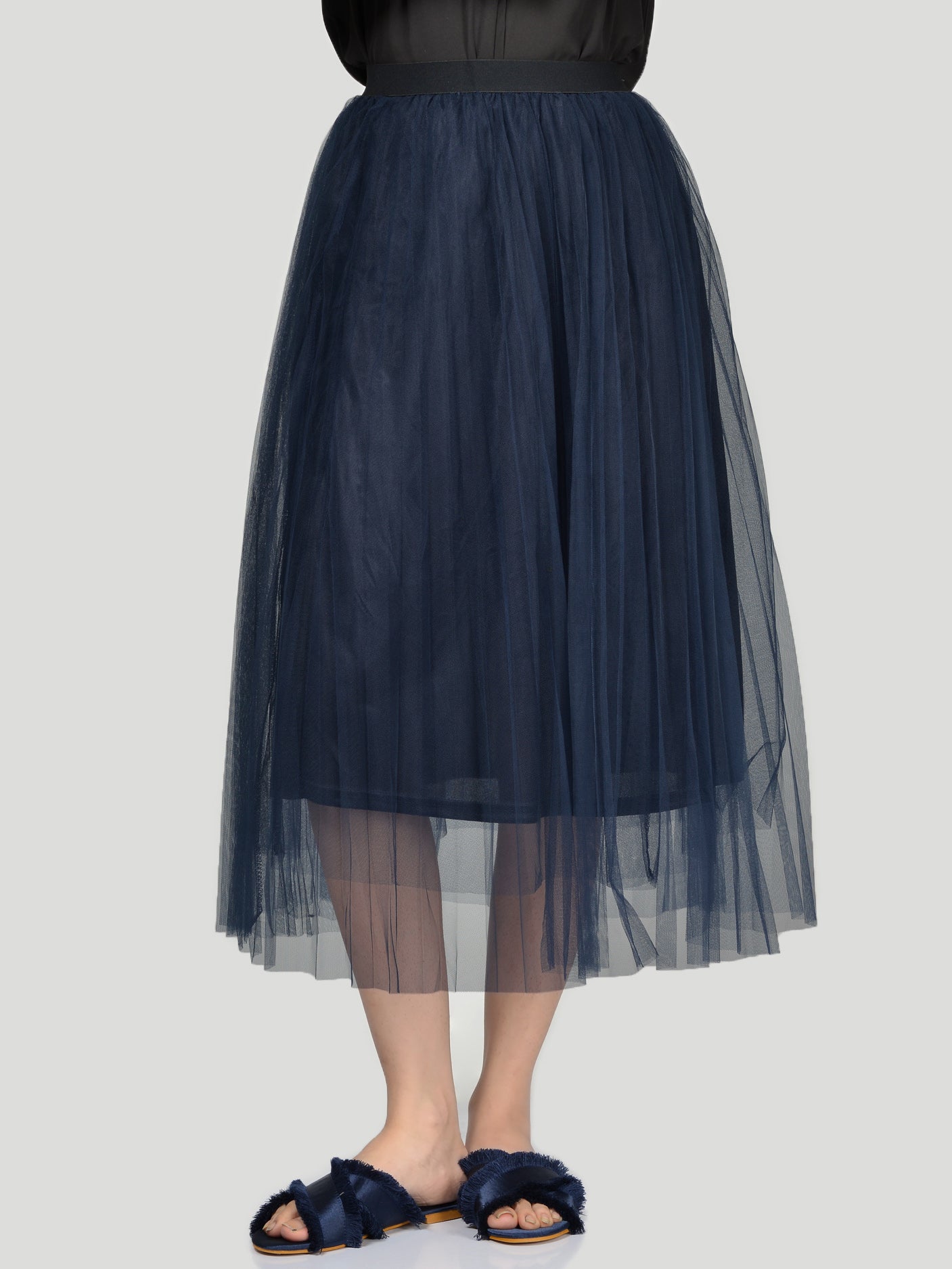 Net Skirt-Navy Blue