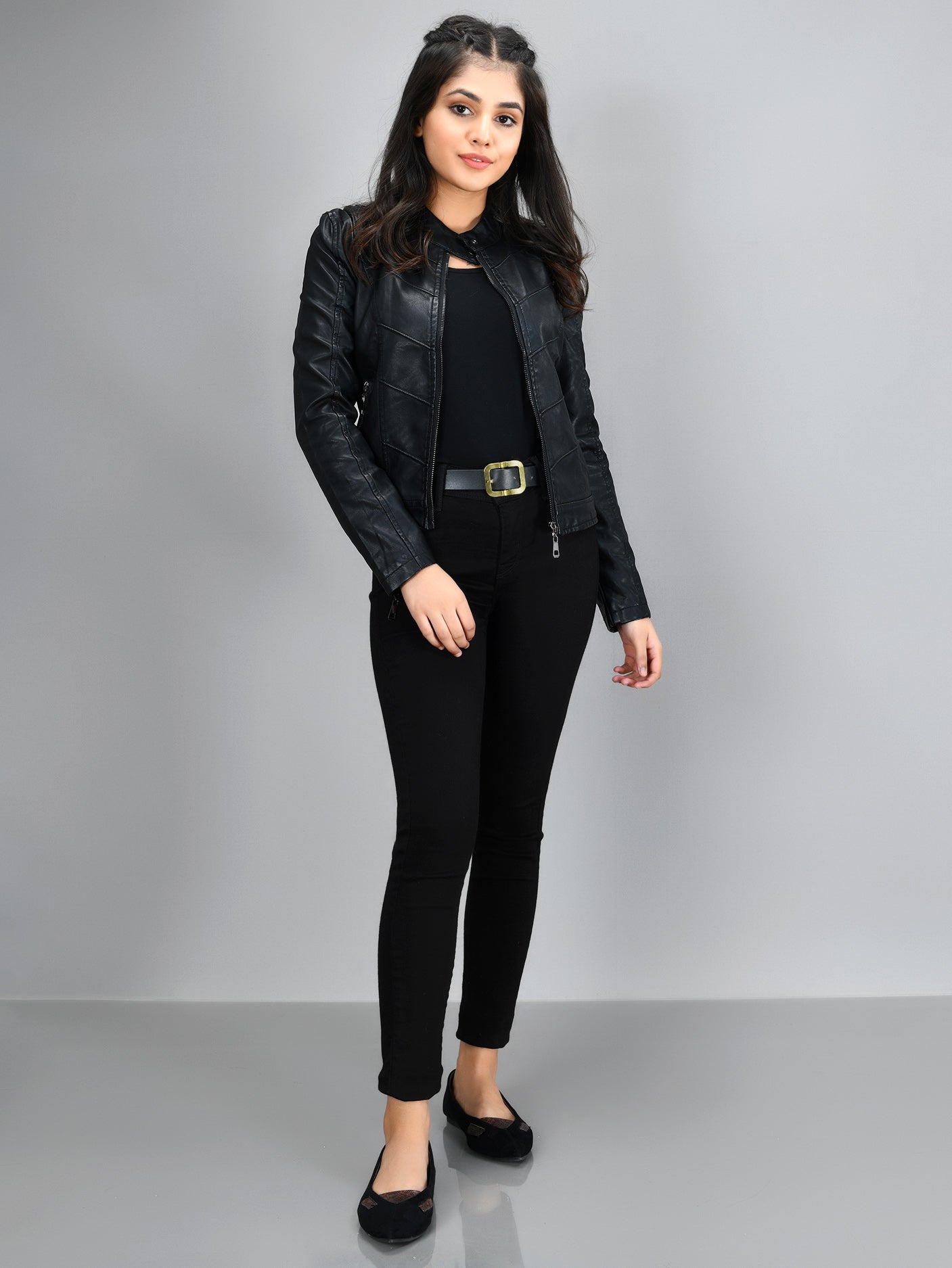 Basic Leather Jacket - Black