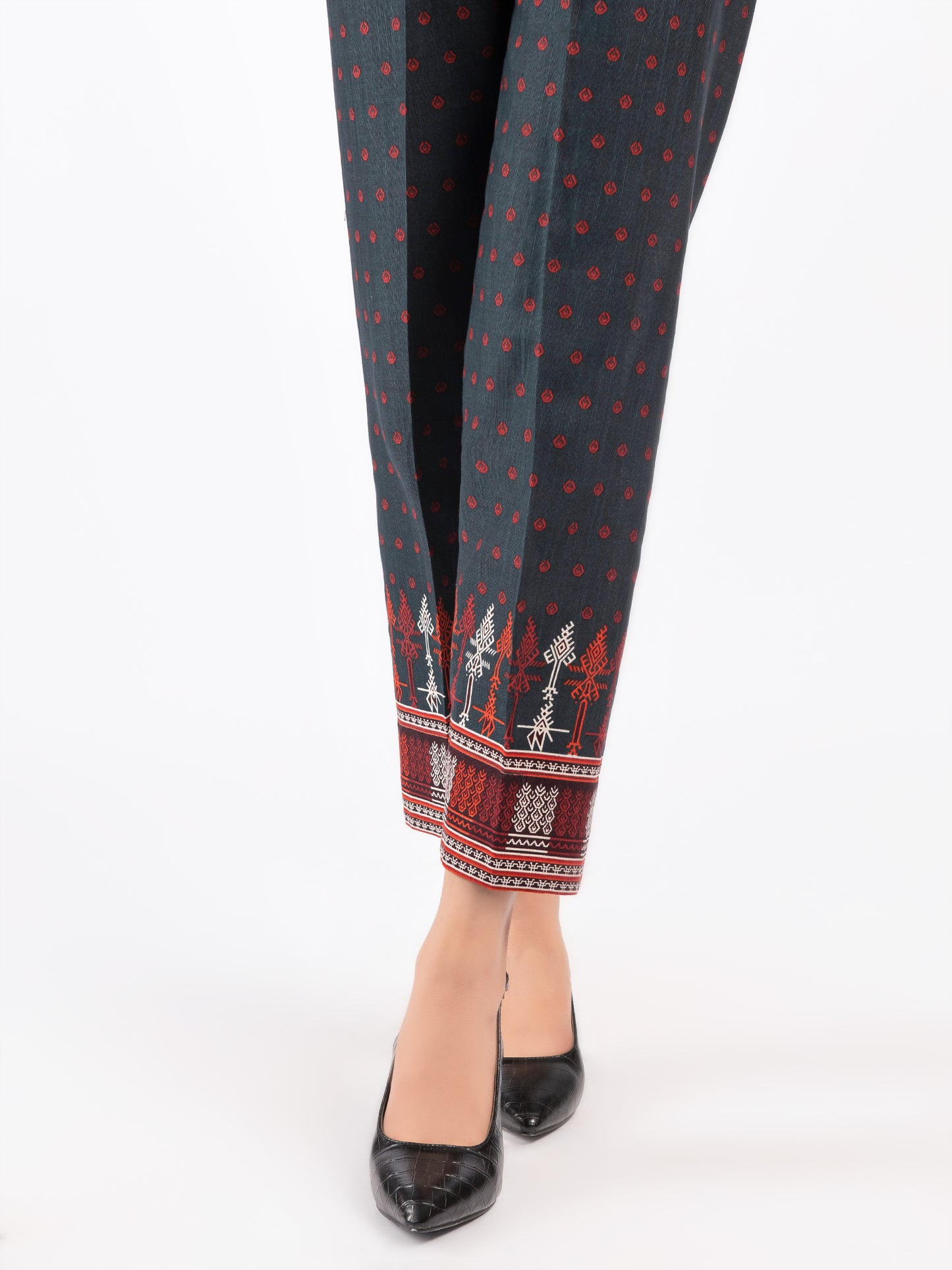 Printed Khaddar Trousers