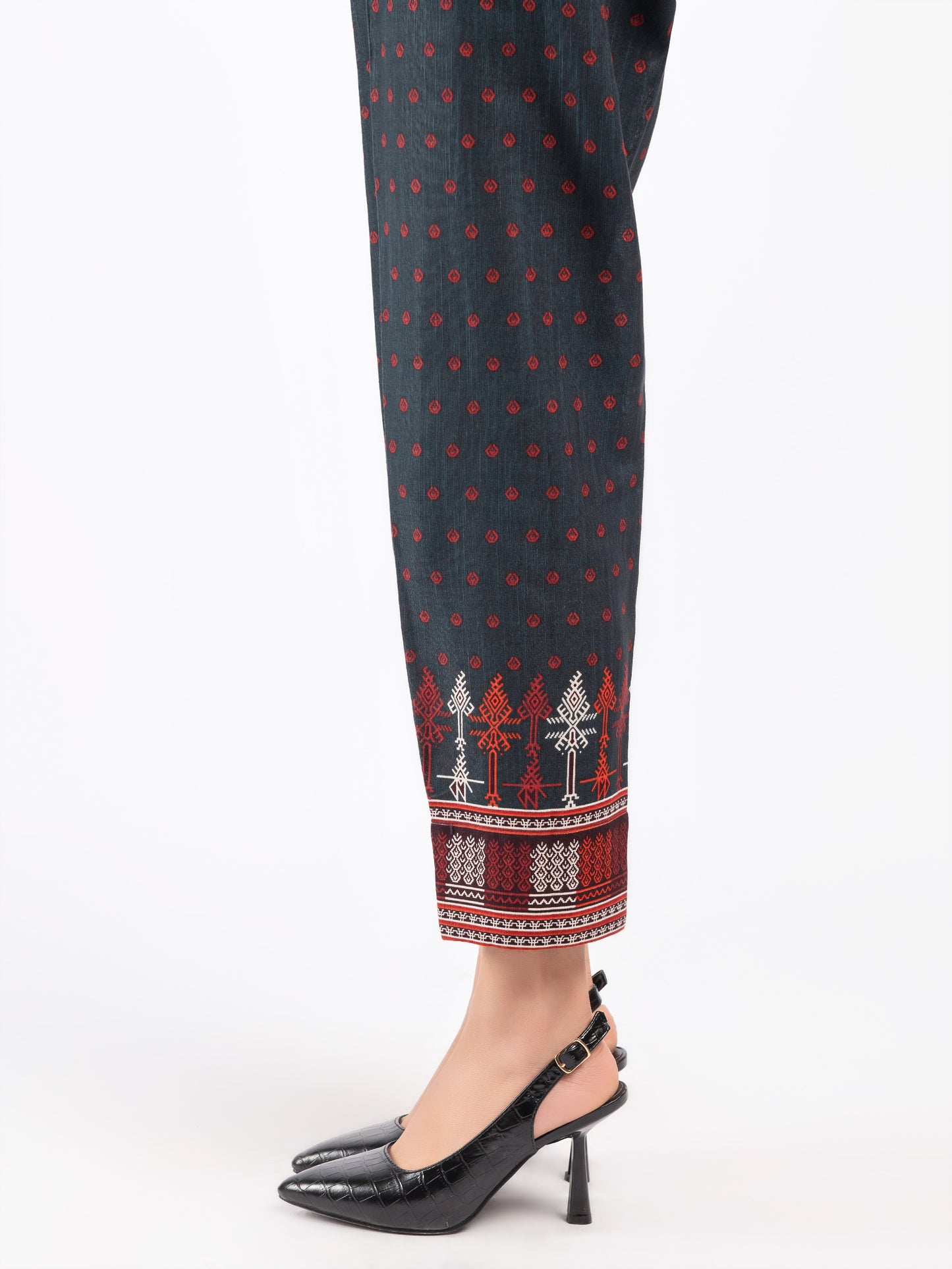 Printed Khaddar Trousers