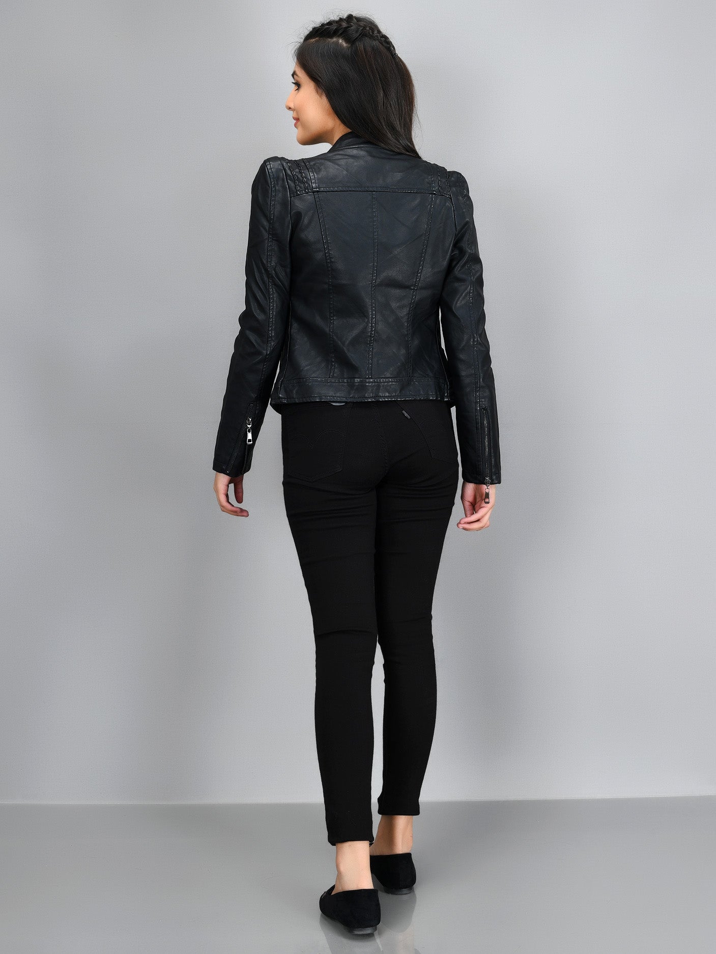 Basic Leather Jacket - Black