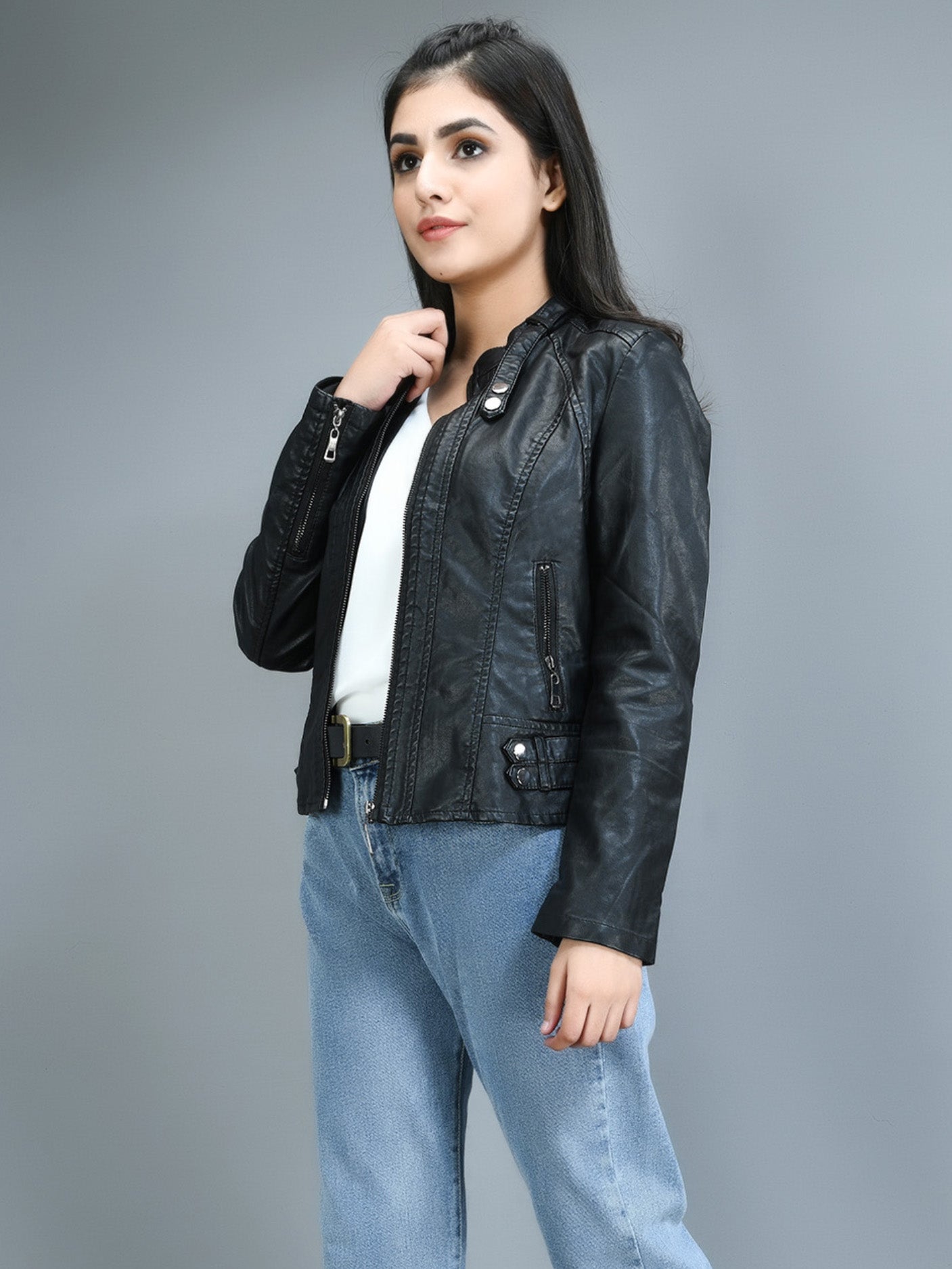 Classic Leather Jacket - Black