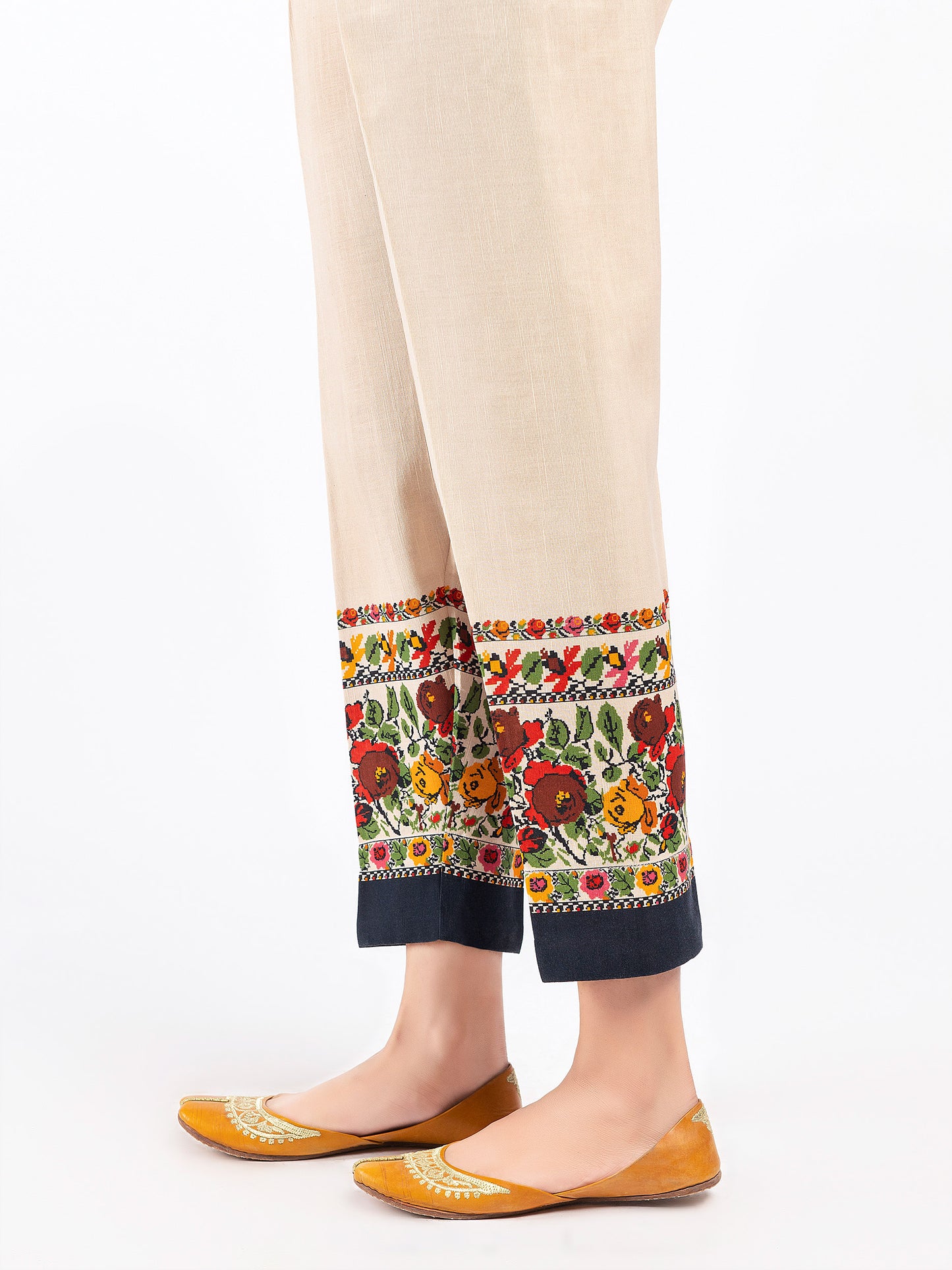 Printed Khaddar Trousers