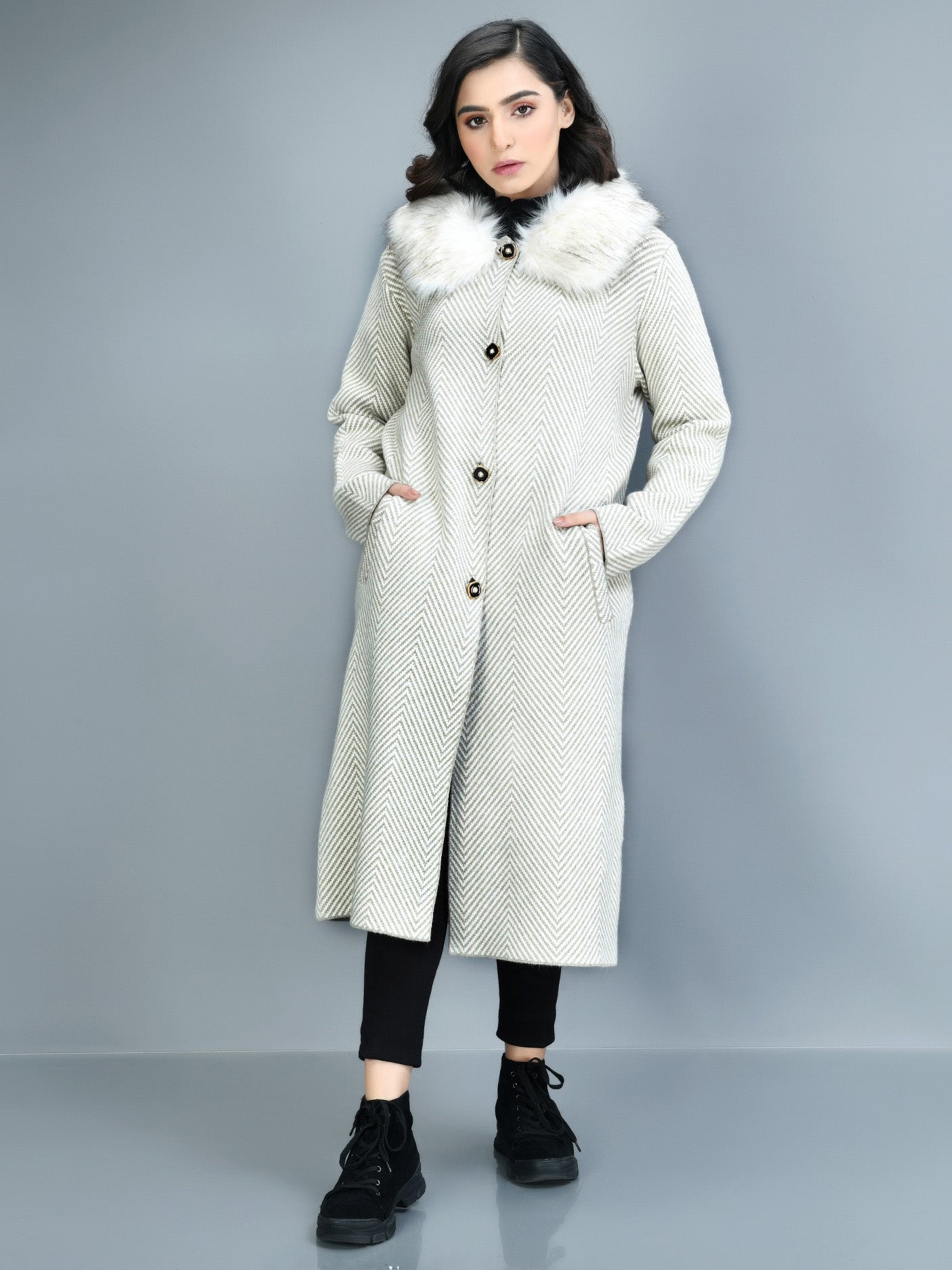 Zigzag Faur Fur Coat
