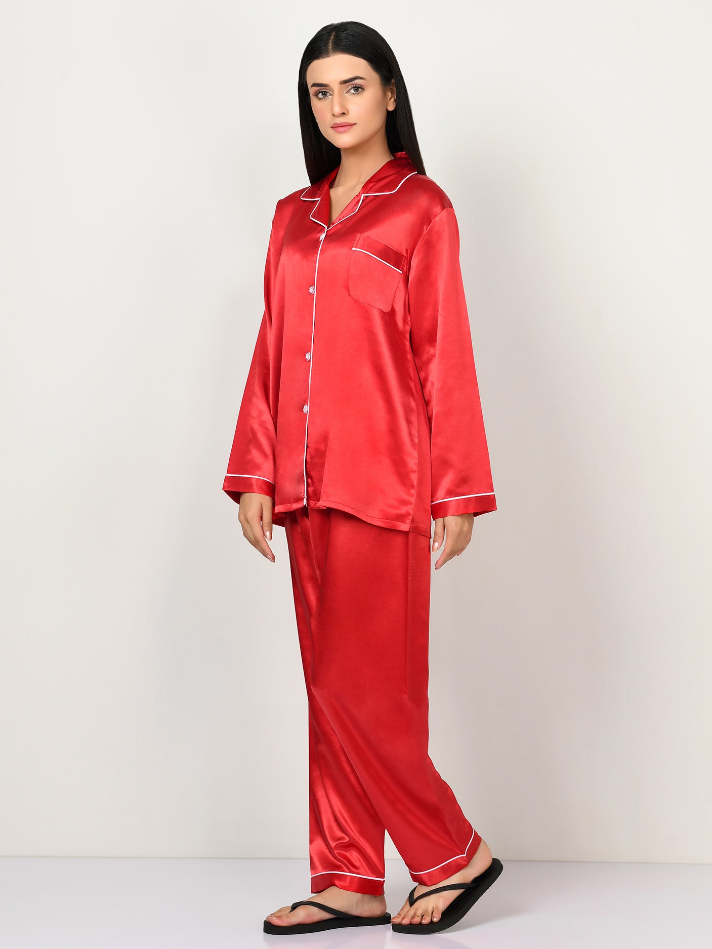 Silk Sleep Suit - Red