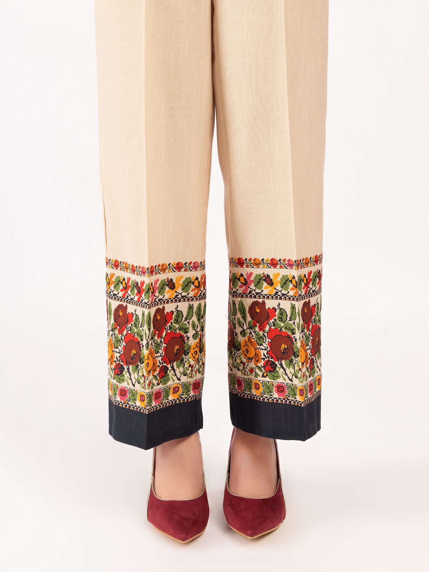 Printed Khaddar Trousers