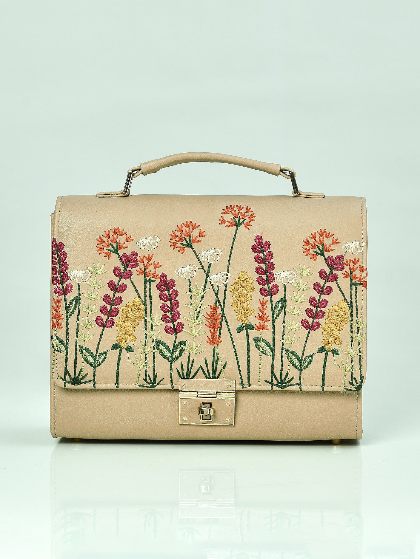 Embroidered Box Hand Bag