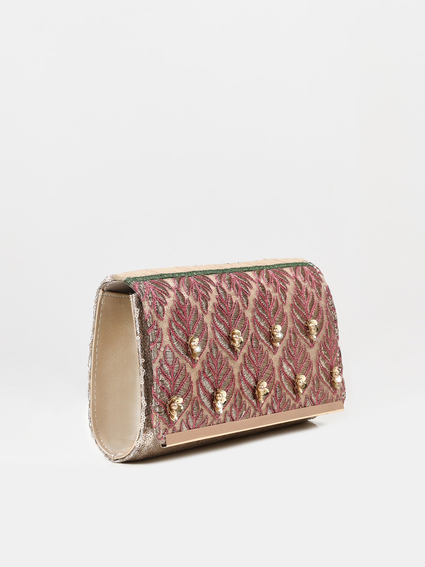 Embroidered Sequin Clutch