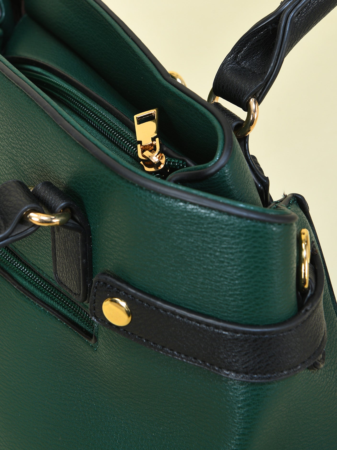 Metallic Ring Detail Handbag