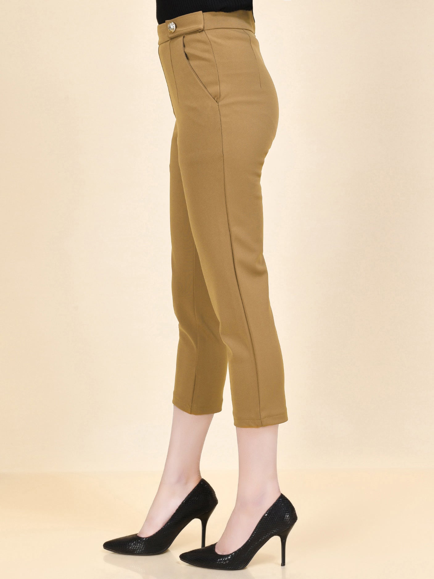Gold Finish Pants - Brown