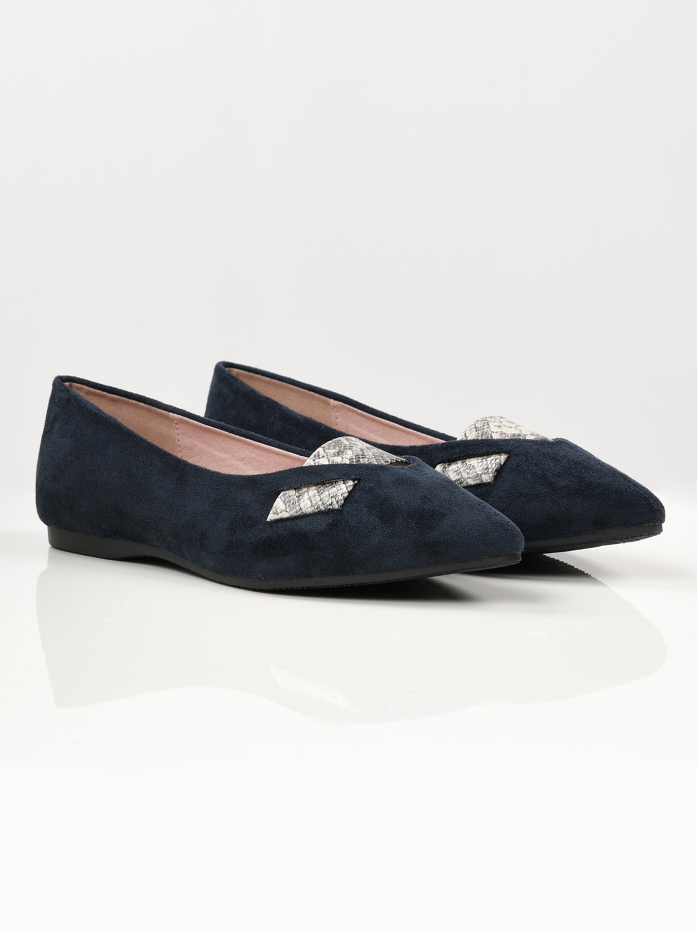 Printed Stripe Shoes - Navy Blue