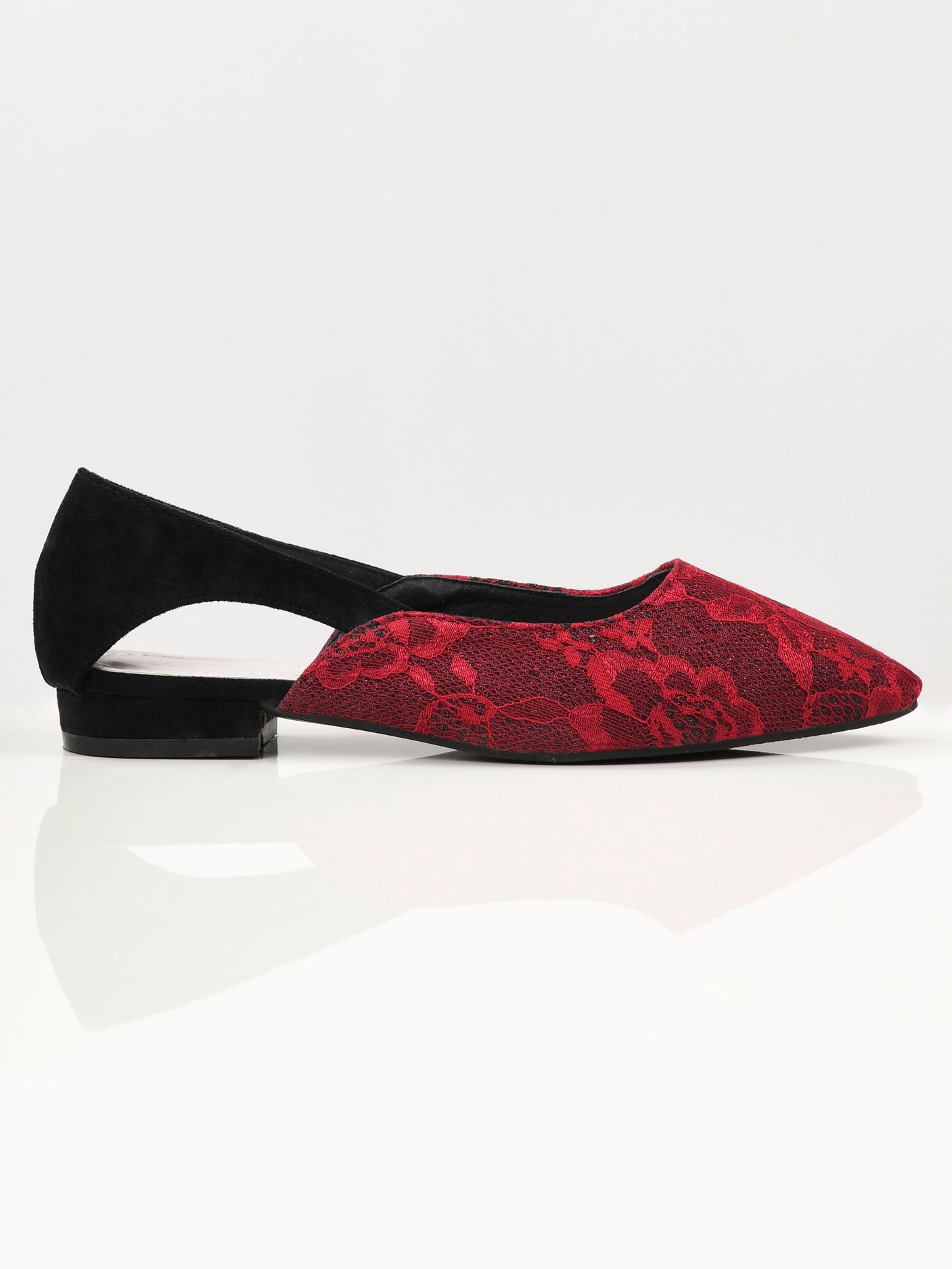 Shimmer Net Shoes - Maroon