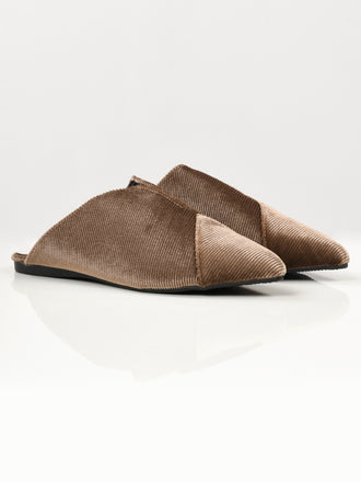 Stripe Textured Shoes - Brown