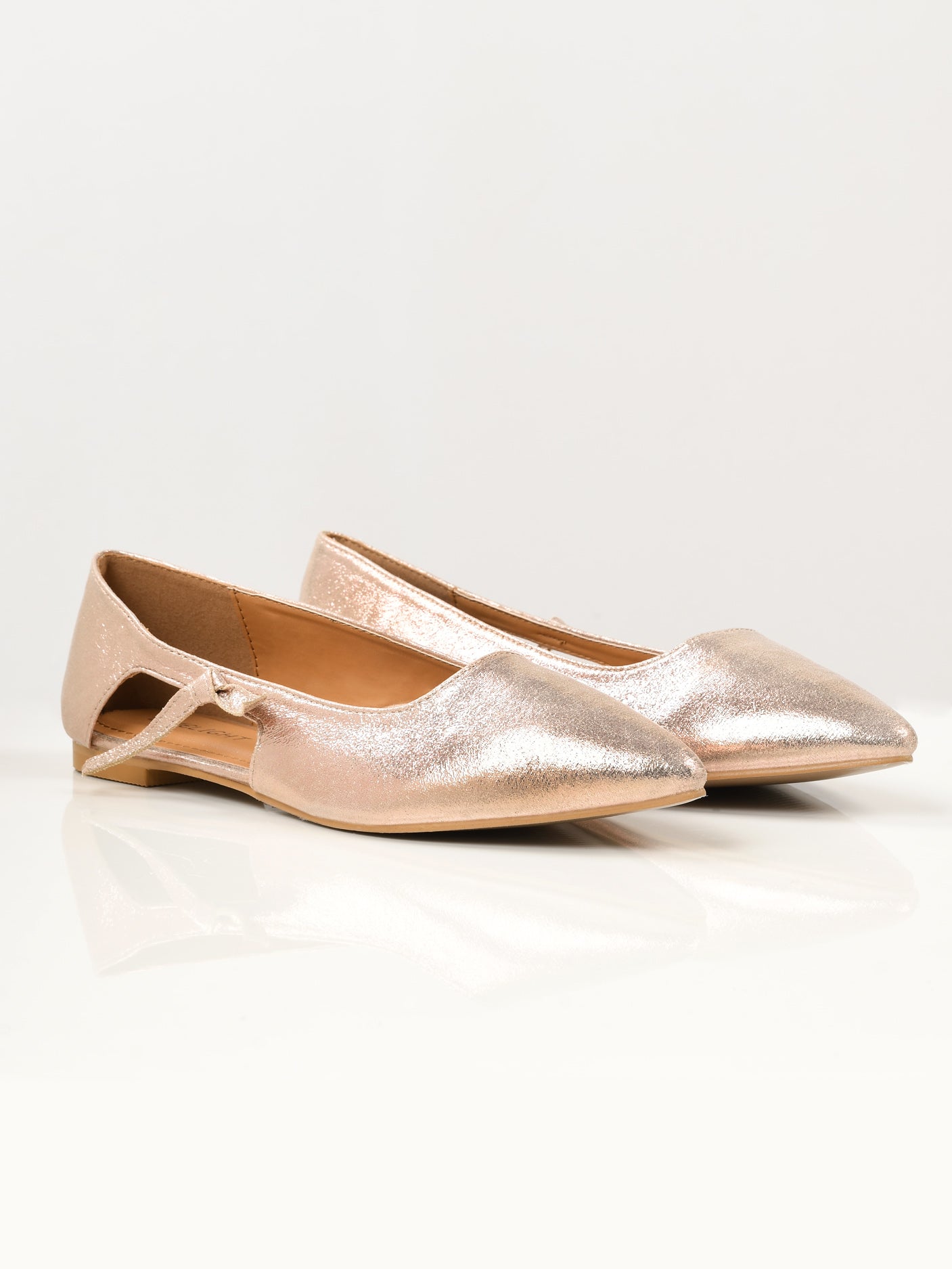 Shiny Flat Shoes - Tea Pink
