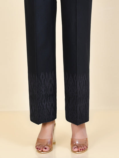 Embroidered Winter Cotton Pants - Charcoal