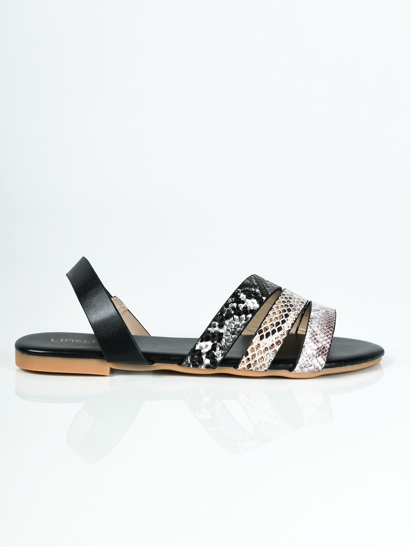 Textured Sandals - Black and White