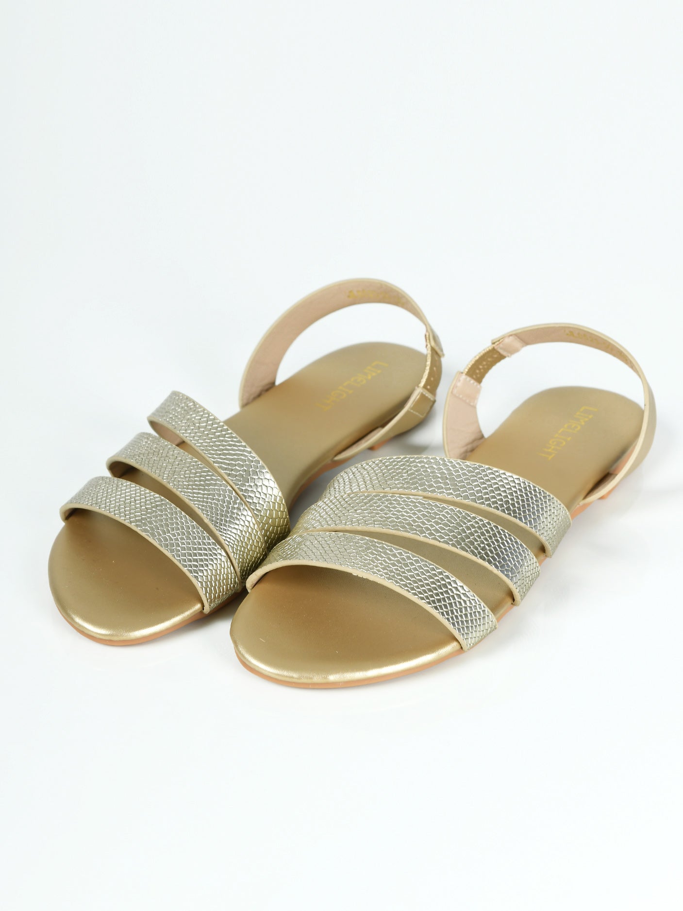 Textured Sandals - Golden