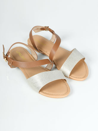 Textured Sandals - Beige