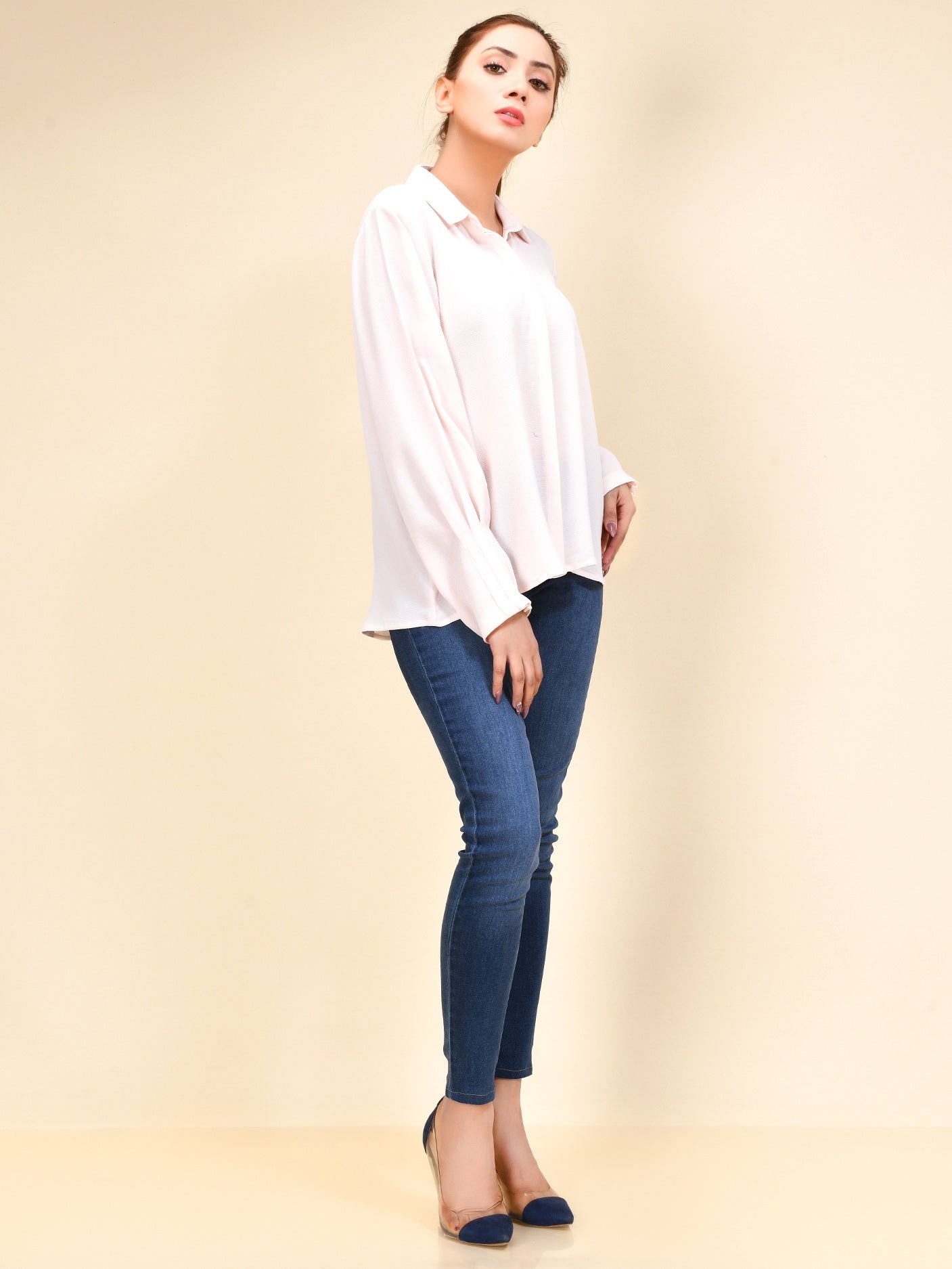 Pleated Shirt -Baby Pink