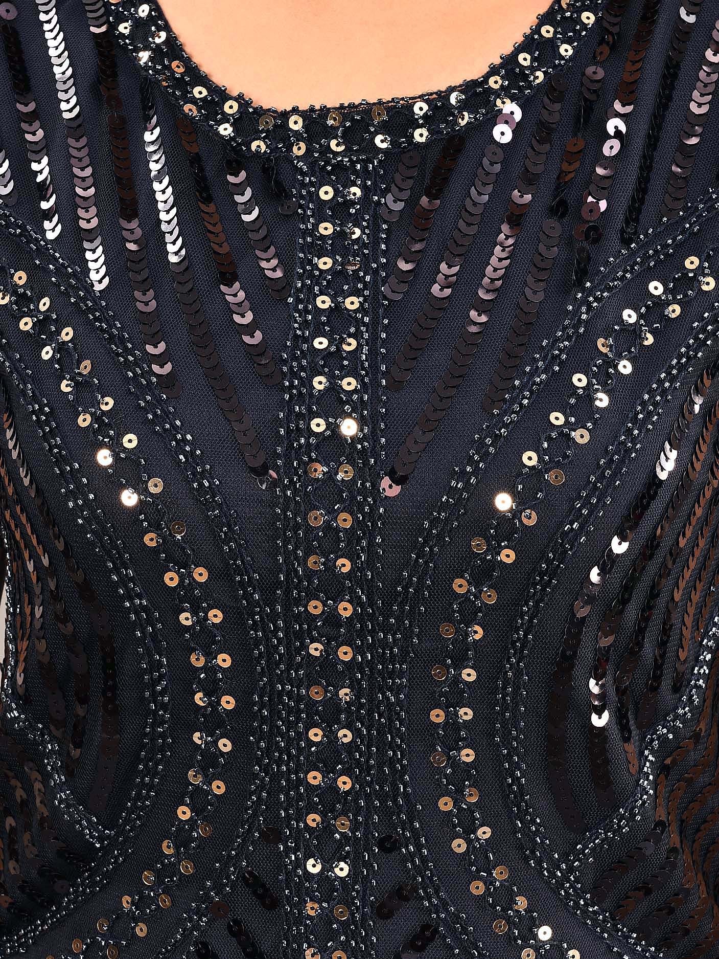 Sequined Bodycon Net Dress